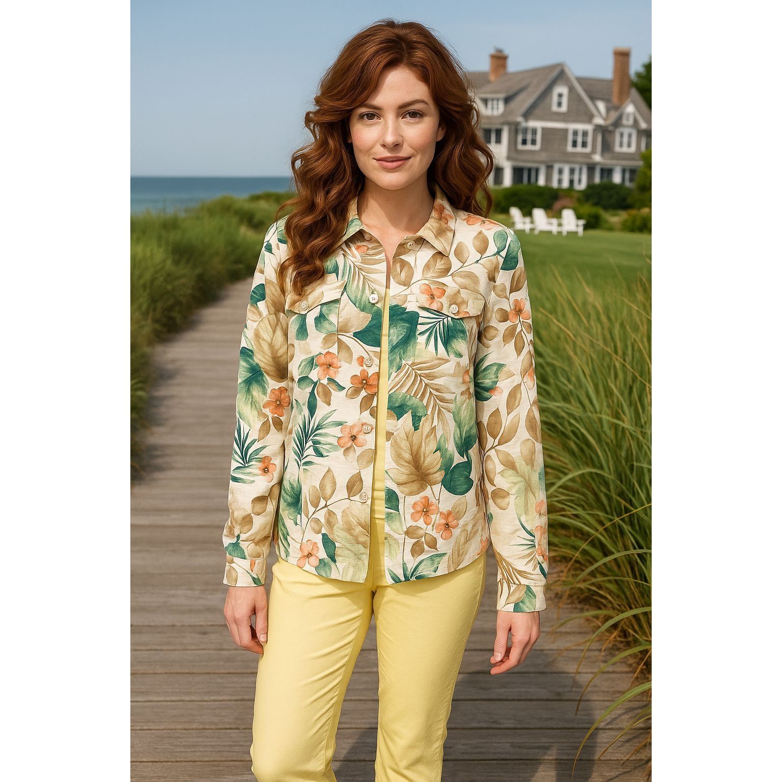 Other Alfred Dunner Size 12 Yellow Silk Blend Jacket Floral Trim T Size XL / US 12-14 / IT 48-50 - 1 Thumbnail