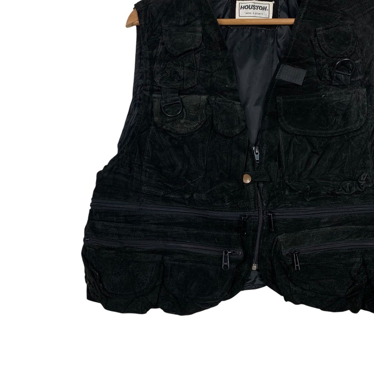 Japanese Brand 90’s HOUSTON Tactical Suede Leather Vest #2298-C102 Size US L / EU 52-54 / 3 - 3 Thumbnail