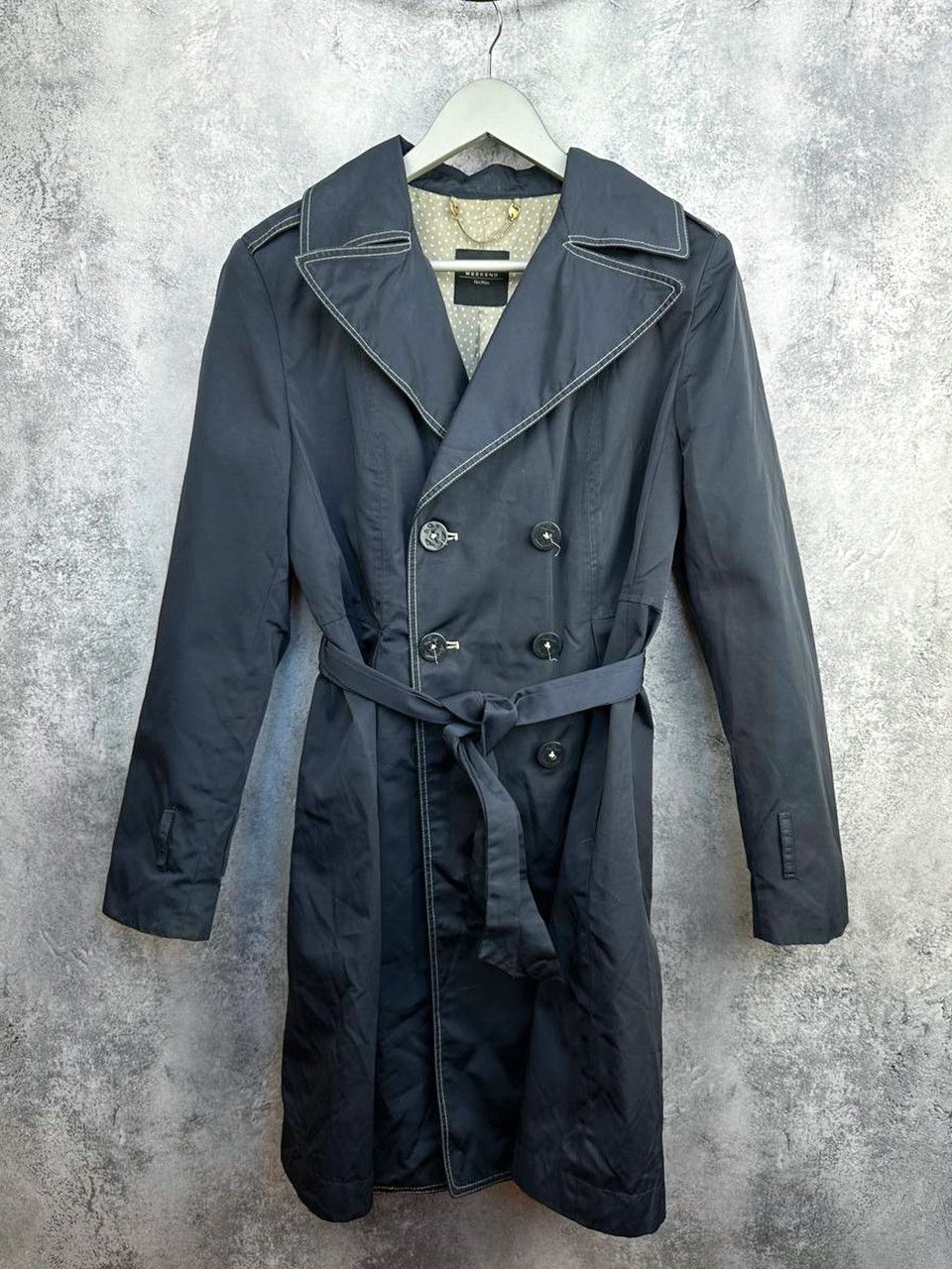 Weekend Max Mara Weekend Max Mara Navy Double-Breasted Trench Coat Lining Size M / US 6-8 / IT 42-44 - 1 Thumbnail