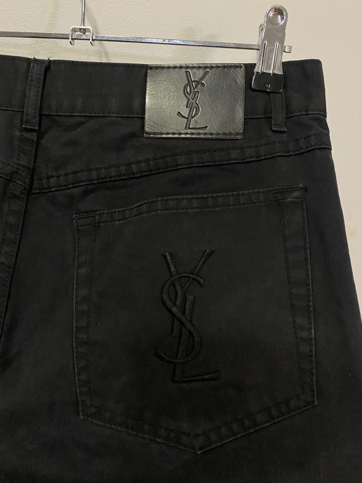 image of Vintage x YVES Saint Laurent 33X30 Black YSL Jeans Denim Pants, Men's