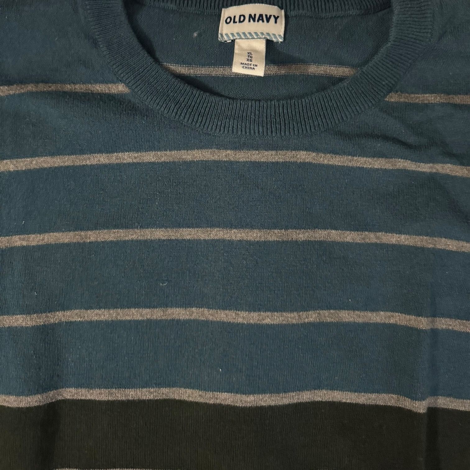Old Navy Old Navy Green Gray Striped XL Pullover Sweater Long Sleeve Size US XL / EU 56 / 4 - 2 Thumbnail