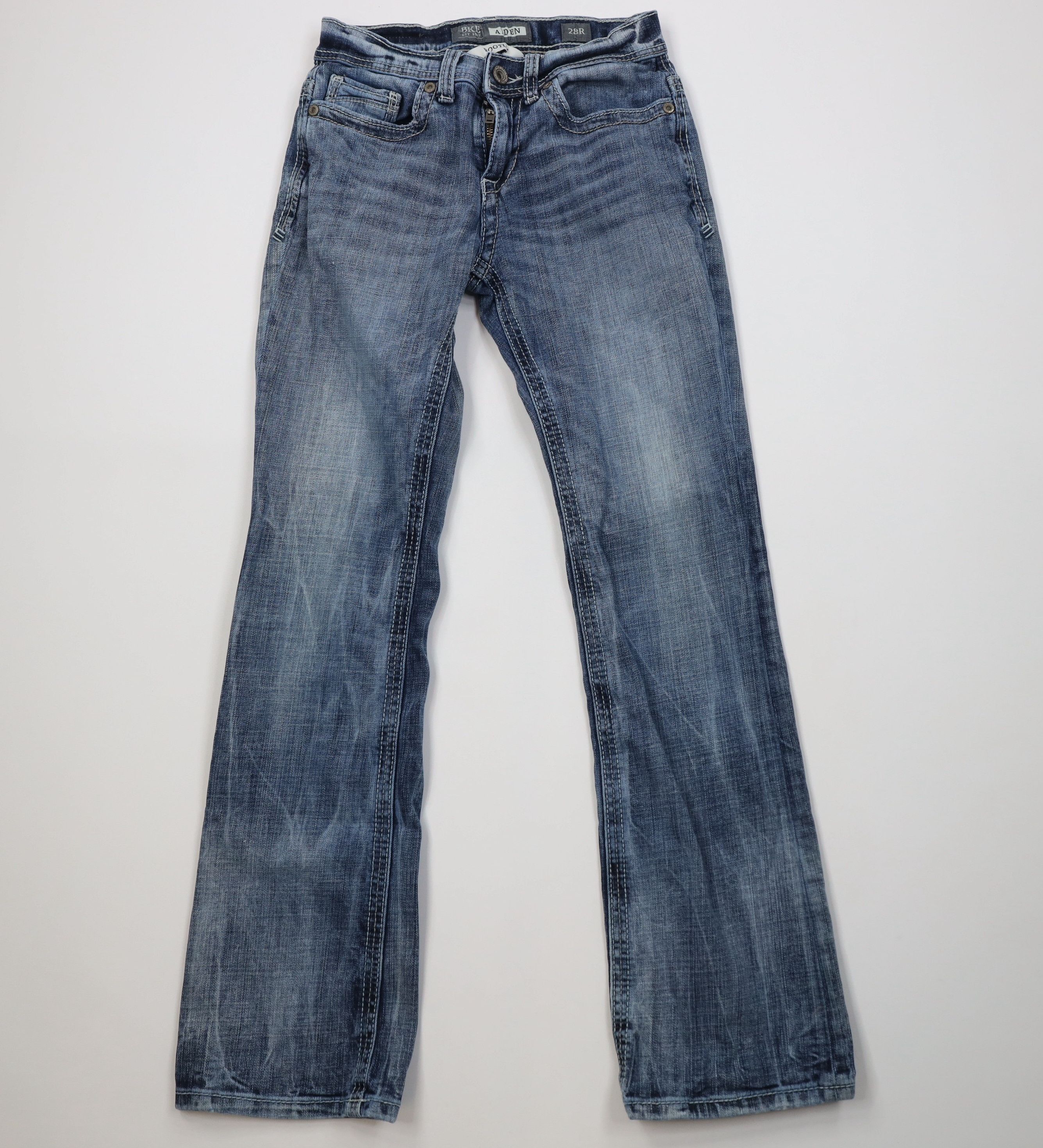 Vintage Buckle BKE Stitch Stretch Aden Bootleg Flared Denim Jeans Size 28" / US 6 / IT 42 - 1 Thumbnail