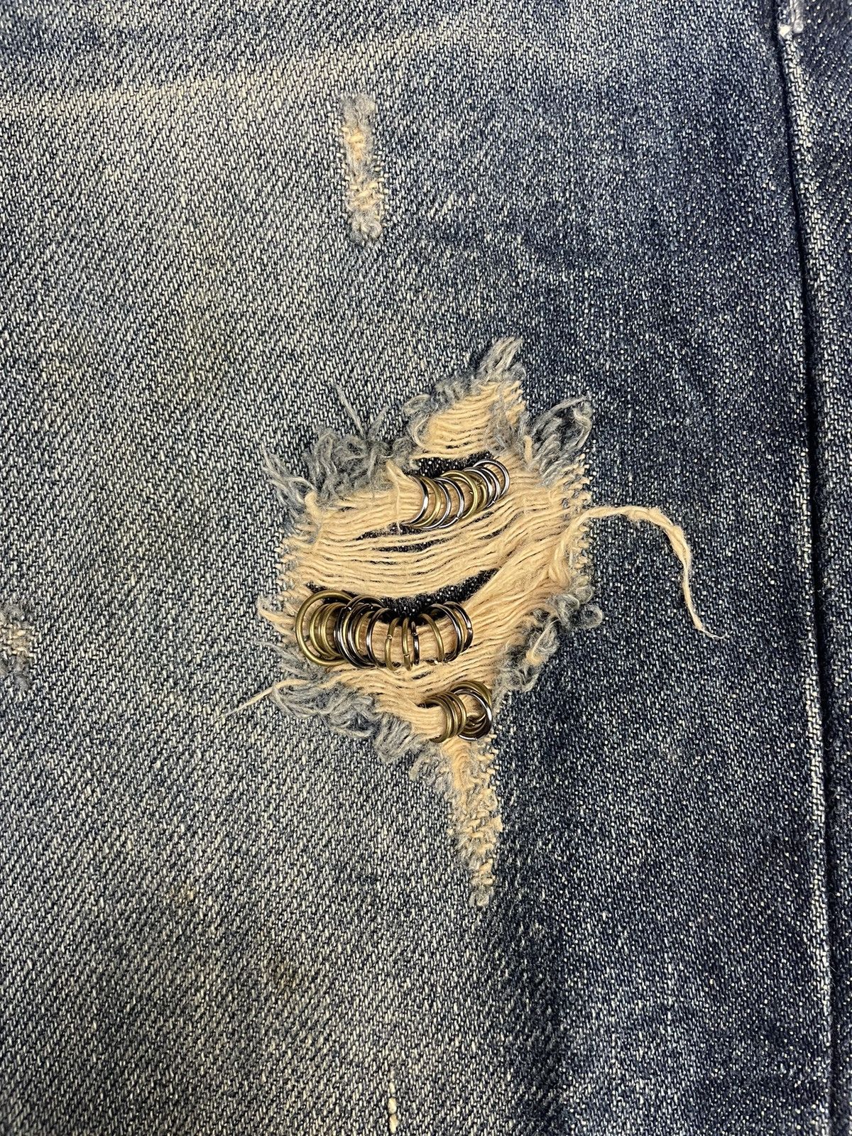 Tornado Mart 2000s CdP Vkei Style Pierced Flare Distressed Denim Size US 32 / EU 48 - 5 Thumbnail