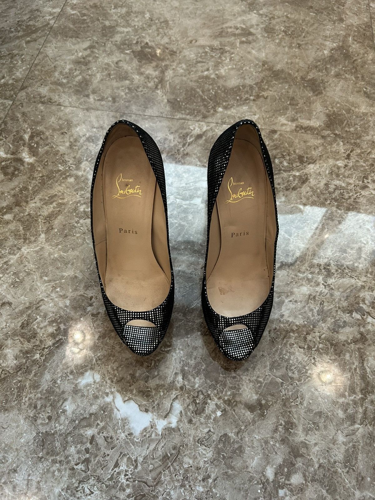 Christian Louboutin Louboutin open-toe silver heels Size US 8 / IT 38 - 3 Thumbnail