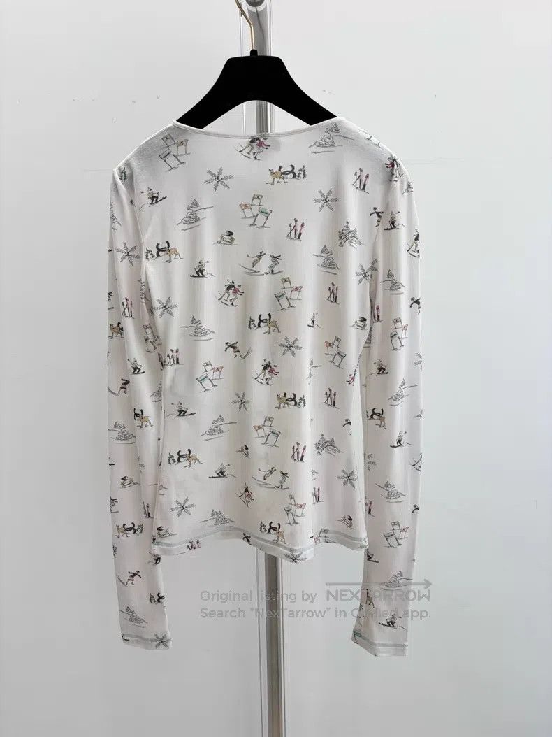 Chanel Chanel Ski white round-neck long sleeves Size XXS / US 00 / IT 34 - 2 Thumbnail