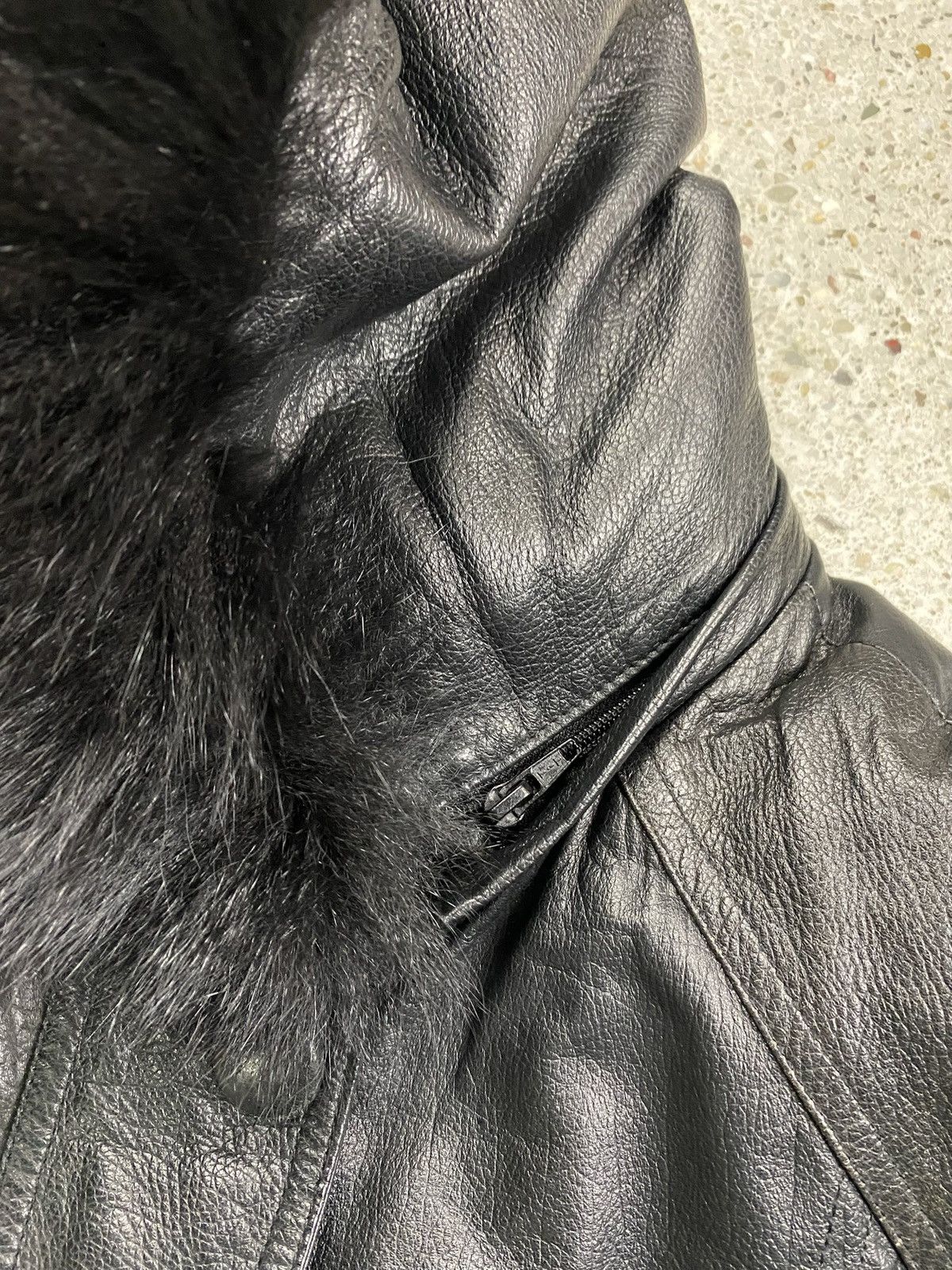 Vintage Vintage black leather cape coat fur hood avant garde archive Size XL / US 12-14 / IT 48-50 - 7 Thumbnail