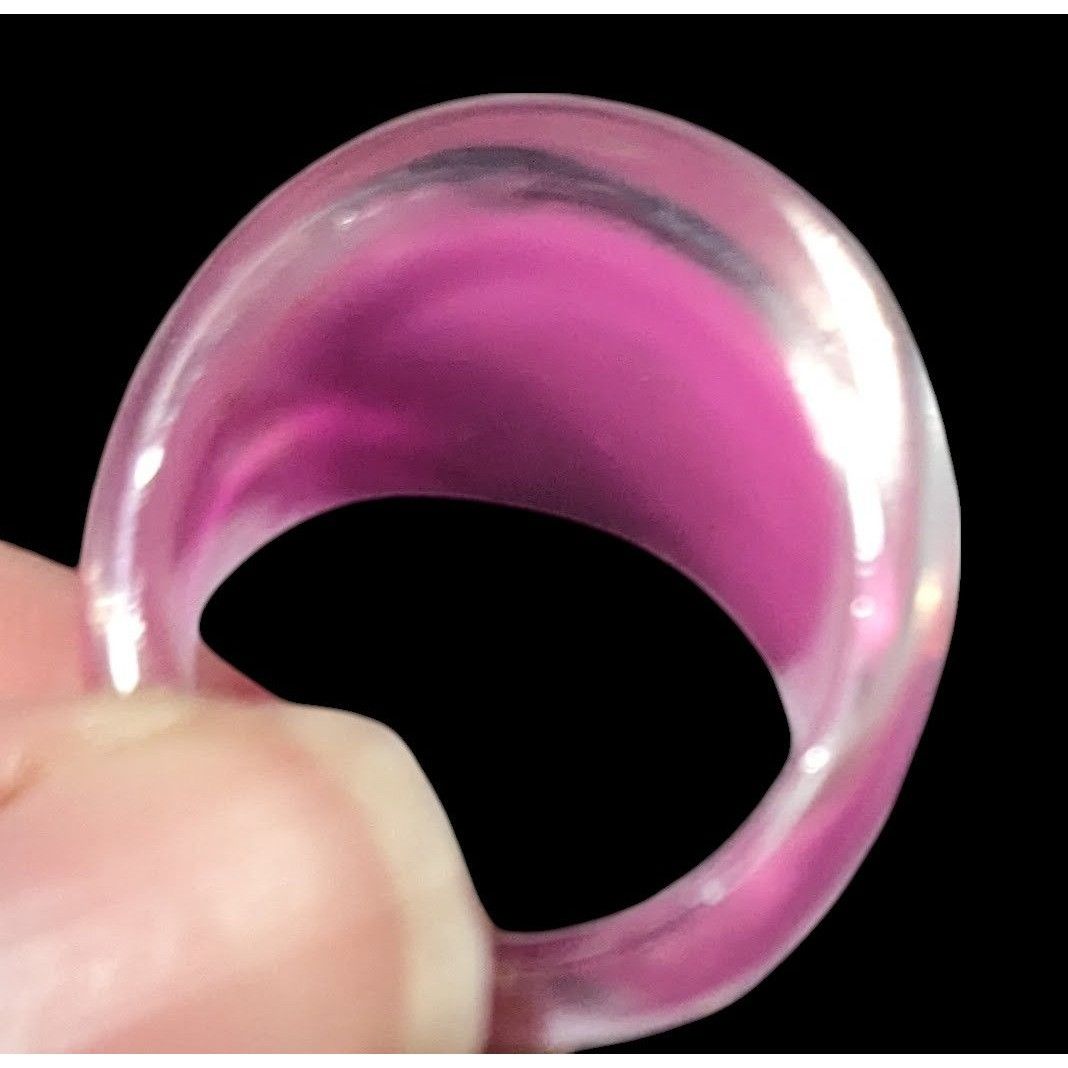 Other Chunky Pink And Black Bubblegum Abstract Ring Size 6 1/4 Size ONE SIZE - 4 Thumbnail