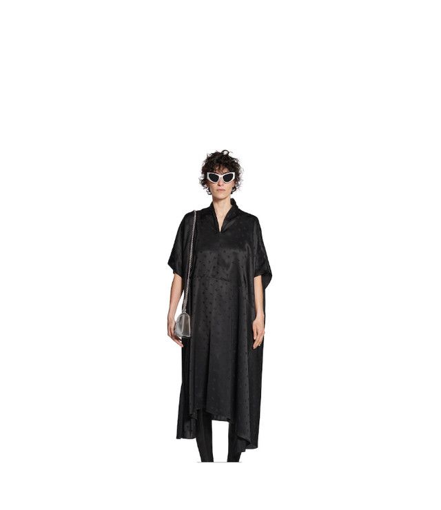 Balenciaga oc11z0825 Logo Letters All Over Oversized Dress in Black Size XS / US 0-2 / IT 36-38 - 1 Preview