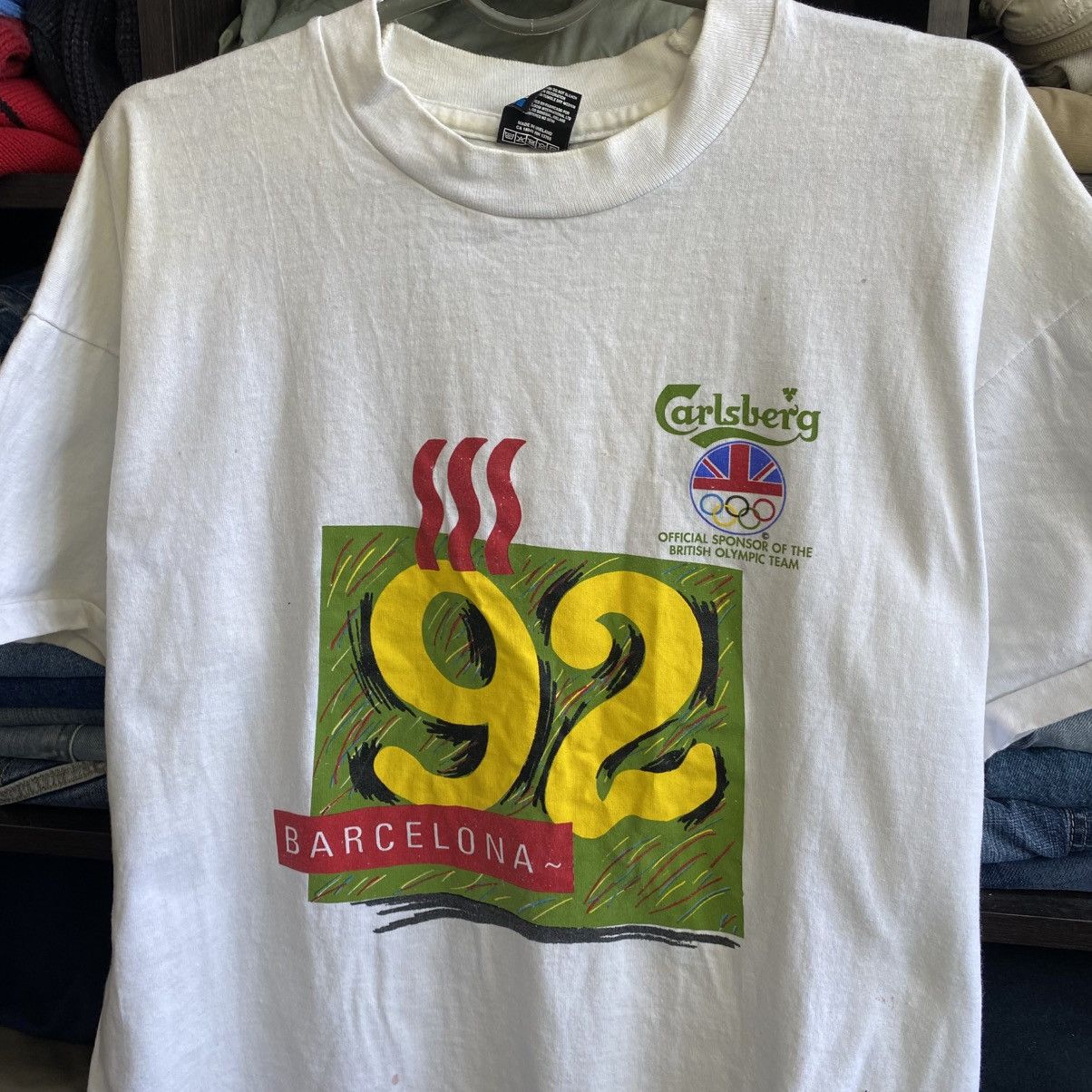 USA Olympics Vintage Barcelona Olympic 1992 Carlsberg Single Stitch tee Size US XL / EU 56 / 4 - 2 Thumbnail