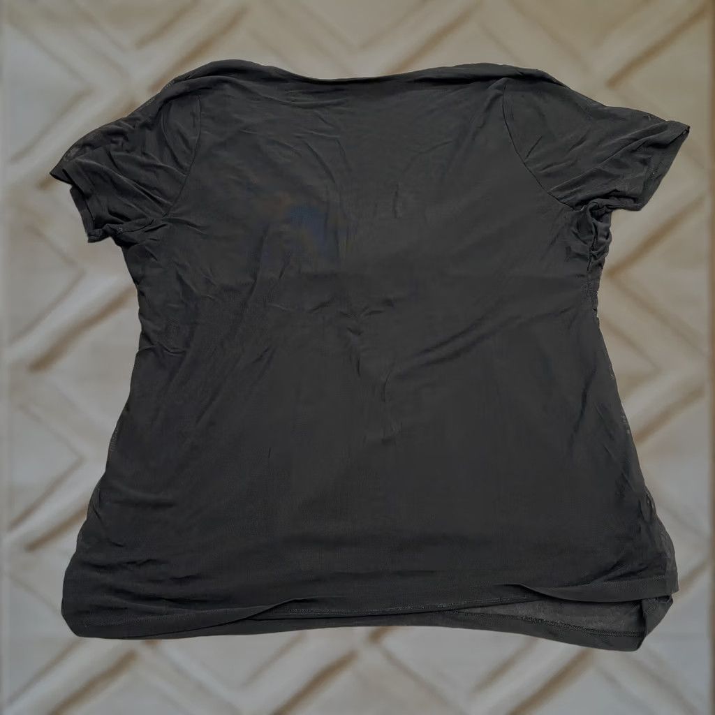 Torrid Torrid Blouse Shirt Womens 3 Black V-Neck Short Sleeve Knit Nylon Spandex Casual Loose Threads Size XS / US 0-2 / IT 36-38 - 1 Thumbnail