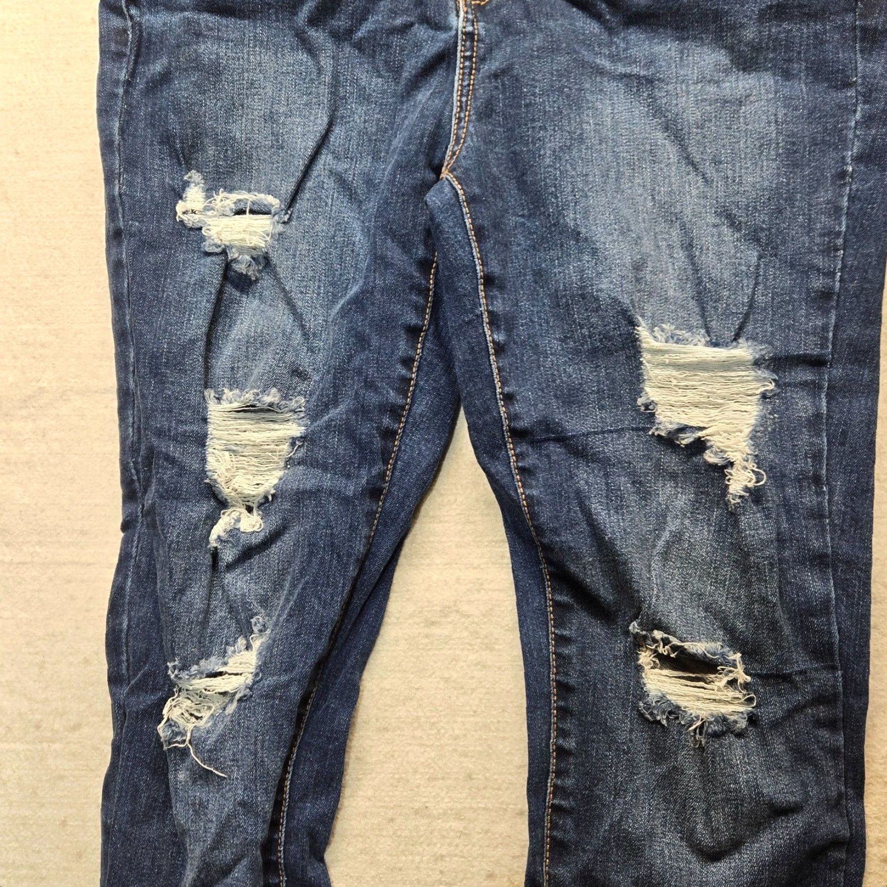 Denime Wax Jean Jeans Adult 11 / 30 Distressed Denim Blue Women's USA Size 32" / US 10 / IT 46 - 2 Thumbnail