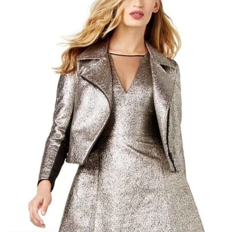 Sachin & Babi SACHIN + BABI Metallic Moto Jacked in Gold & Silver Size S / US 4 / IT 40 - 1 Thumbnail