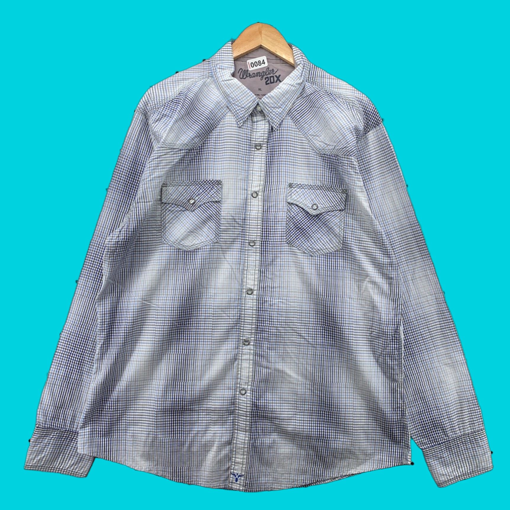 Wrangler Wrangler 20X Button-Down Shirt Western Pearl Snap Mens XL White Blue Plaid Shirt Mens XL Blue Plaid Wrangler 20X Western Pearl Snap Size US XL / EU 56 / 4 - 1 Thumbnail
