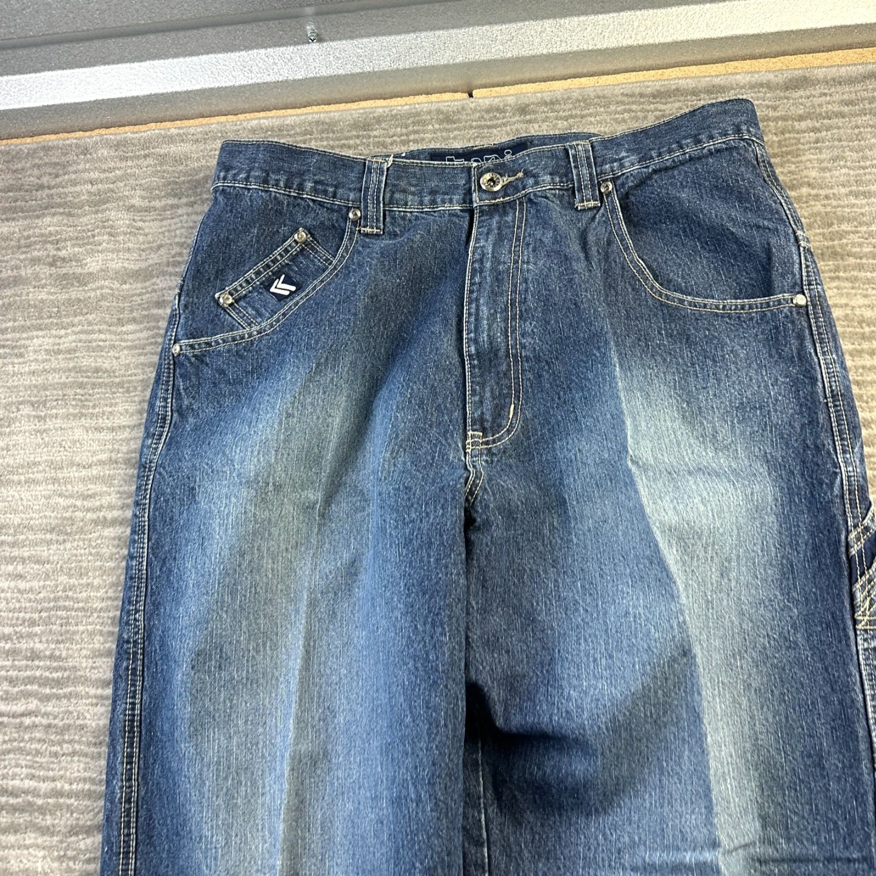 VINTAGE Kani Jeans Mens 36 Inseam 30 Blue Denim Pants Y2K Baggy