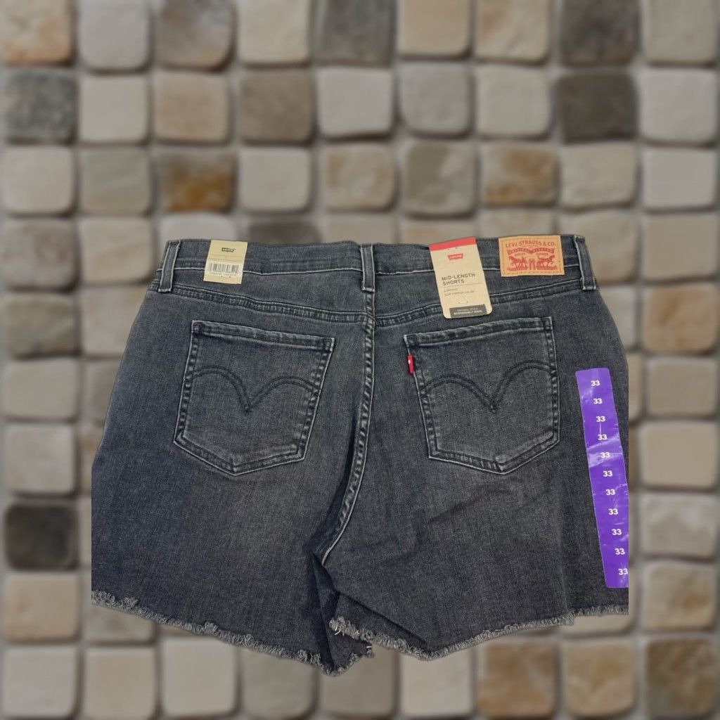 Levi's Levi's Mid Length Cutoff Shorts Women Size 33X7 Gray Denim Stretch Slim Fit NWT Size 24" / US 00 / IT 34 - 1 Thumbnail