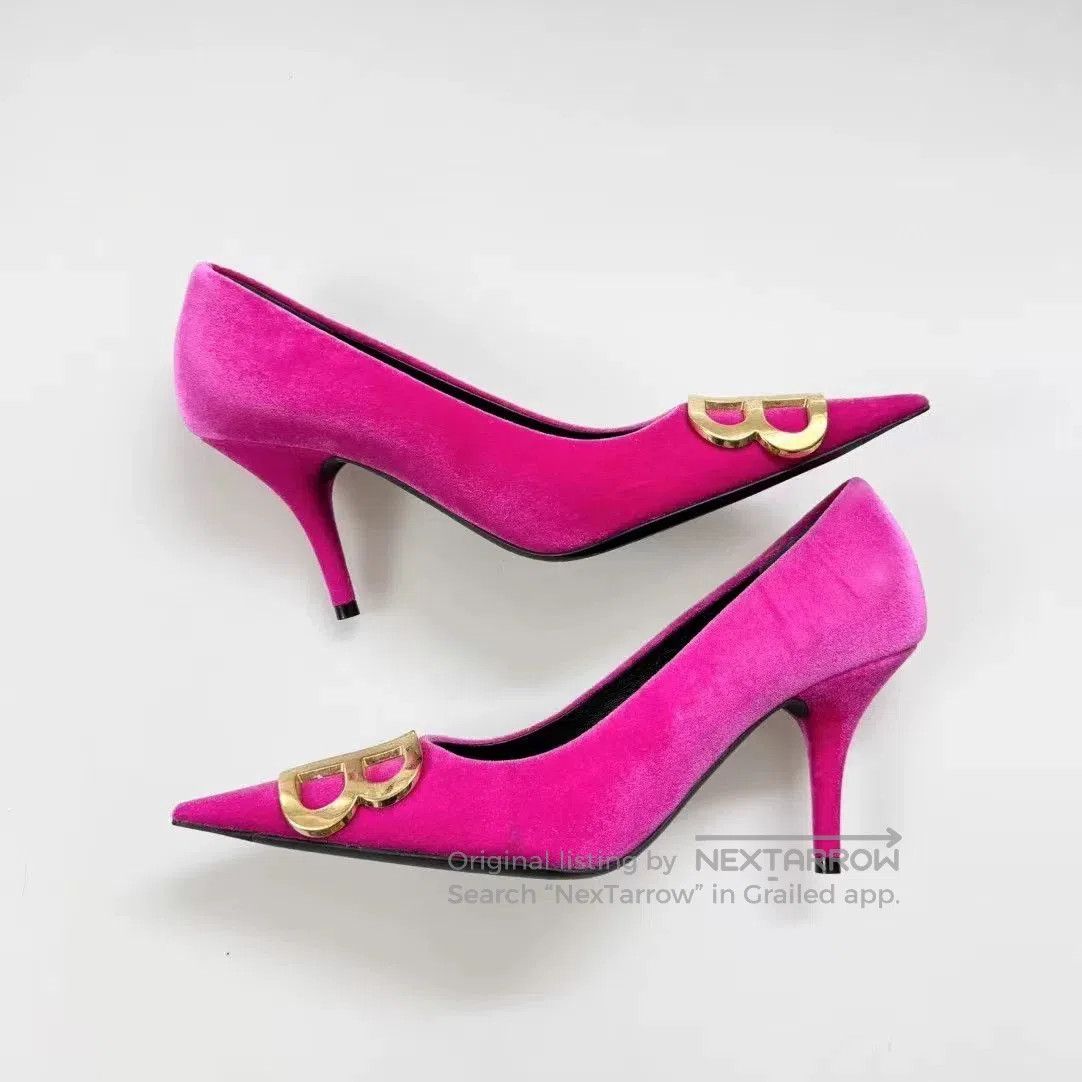 Balenciaga Balenciaga Pink Velvet High Heels. Size US 6.5 / IT 36.5 - 2 Thumbnail