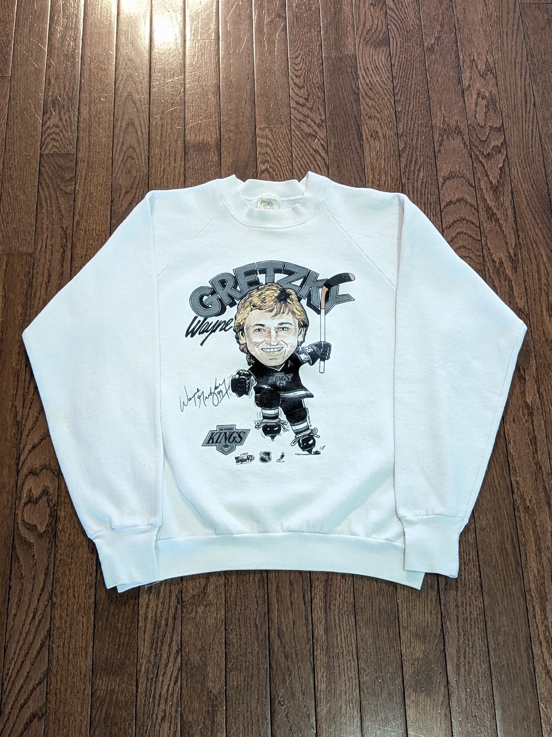 Fruit Of The Loom 1988 Wayne Gretzky Caricature LA Kings FOTL Crewneck USA L Size US L / EU 52-54 / 3 - 1 Thumbnail