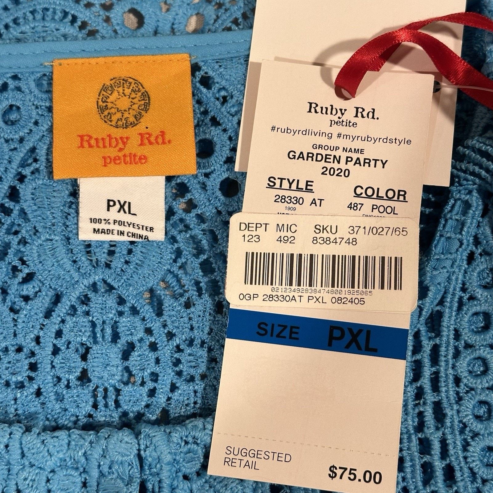 Other Ruby Rd. P XL Pool Blue Lace Jacket & Tank 2-Piece Set Size XL / US 12-14 / IT 48-50 - 7 Thumbnail