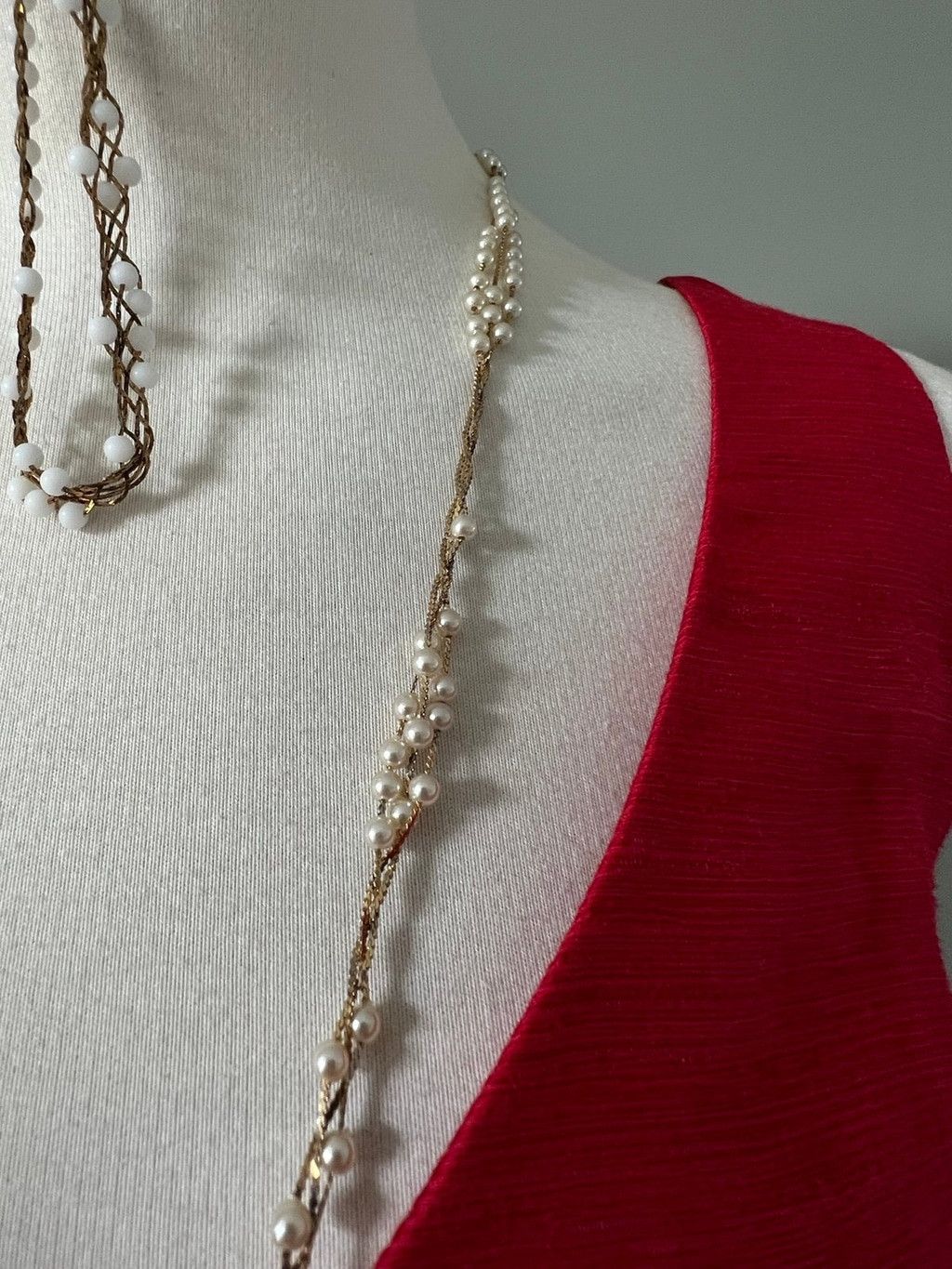 Vintage 1930s Vintage Gold & Pearl Necklace & Bracelet Set by Napier Size ONE SIZE - 3 Thumbnail