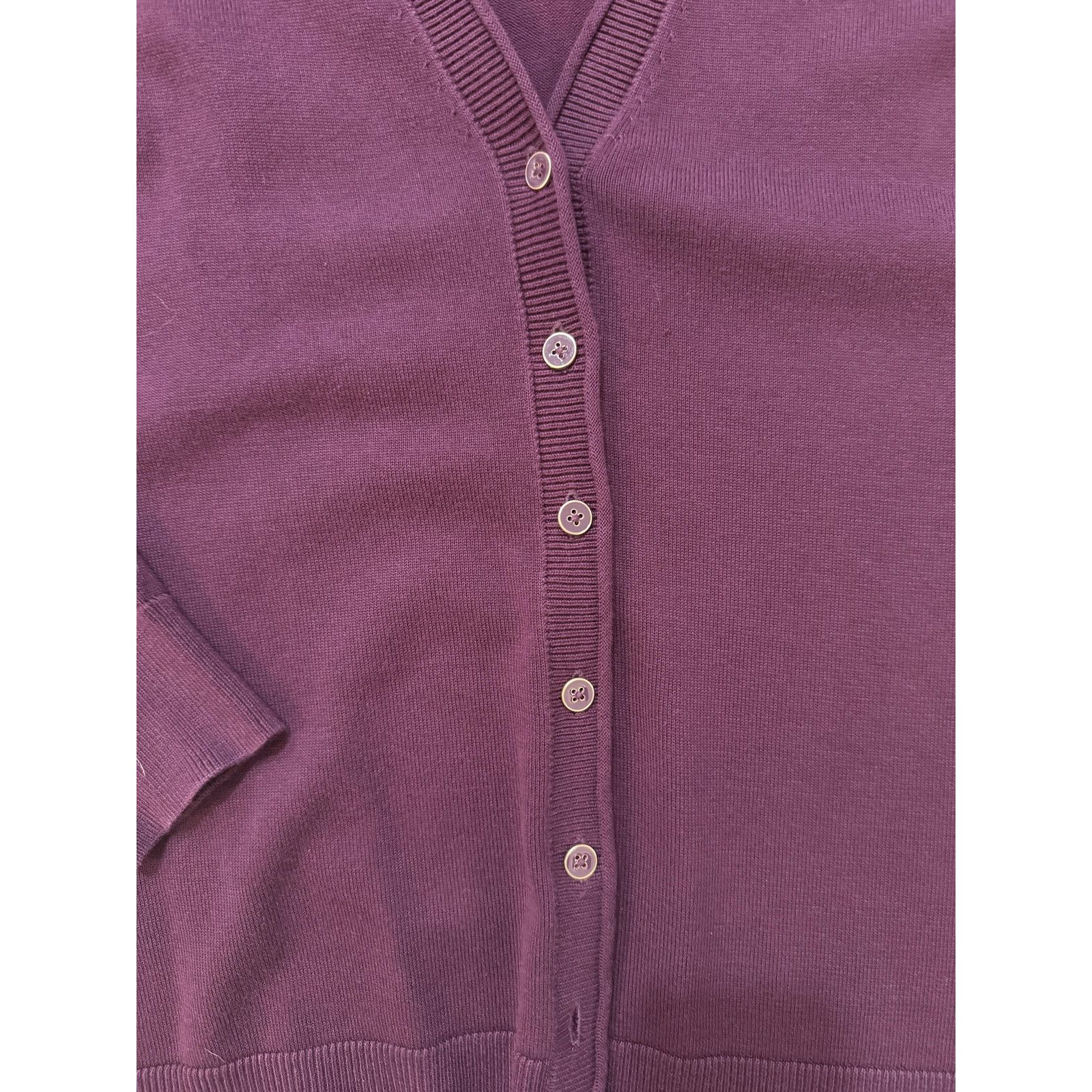 & Other Stories Talbots Cardigan Sweater Womens MED Purple Button V Neck Size M / US 6-8 / IT 42-44 - 2 Thumbnail