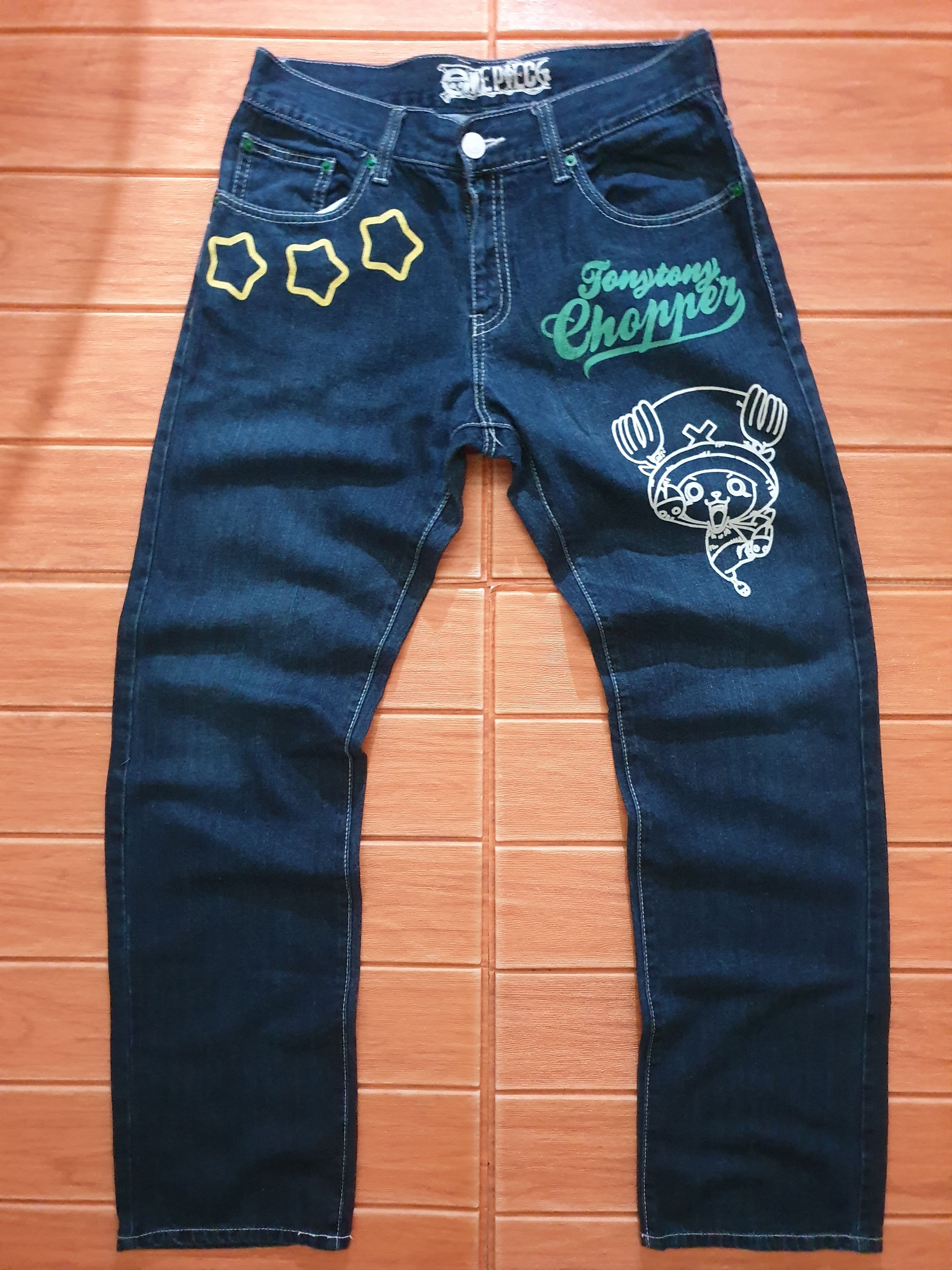 💥One piece Japanese anime denim jeans with