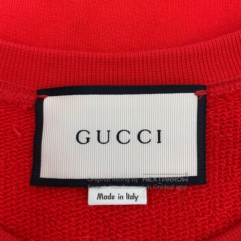 Gucci gucci Red floral bee embroidered cotton round-neck long-sl Size US XS / EU 42 / 0 - 5 Thumbnail