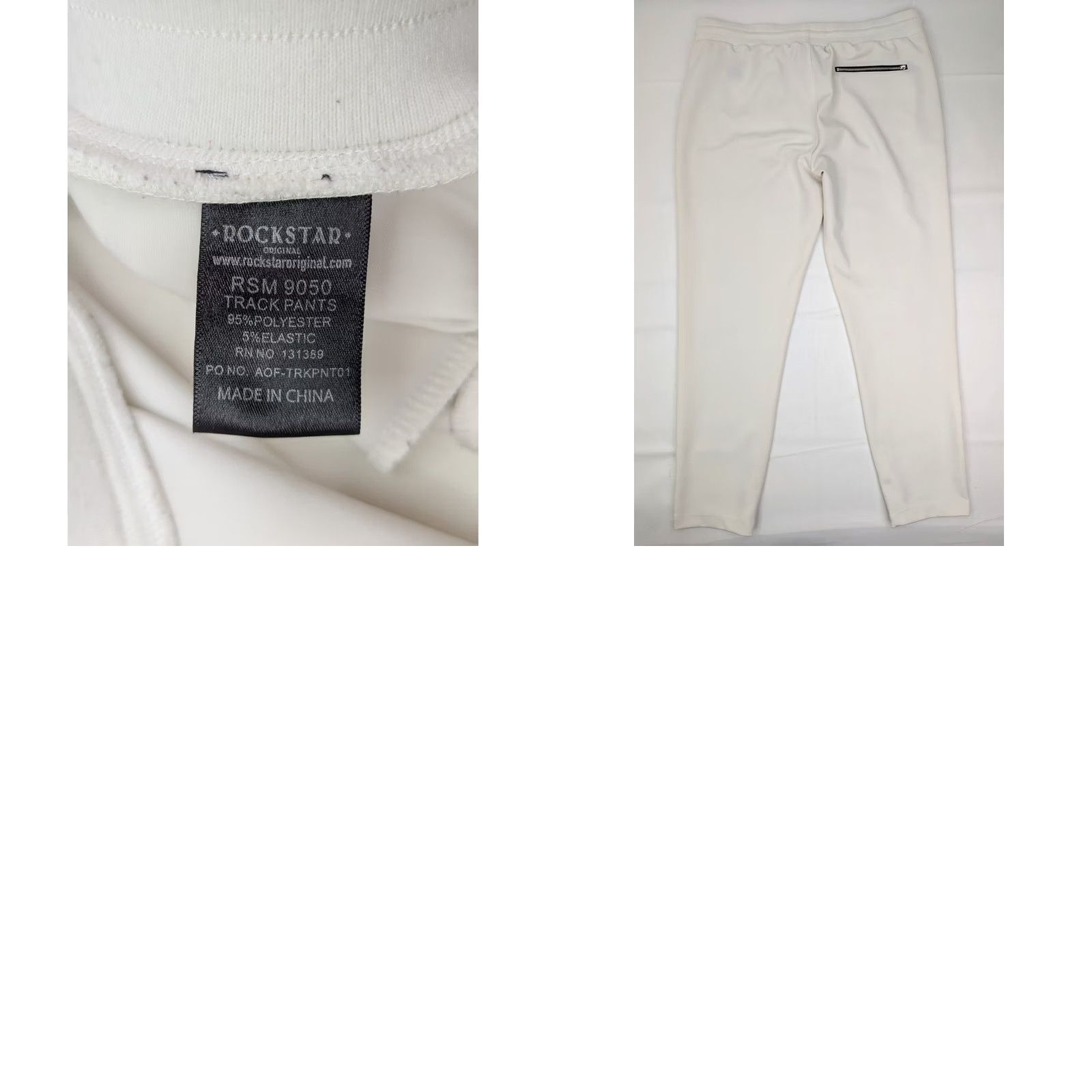 Vintage Rockstar Originals Sweatpants Men 3XL White Logo Graphic Print Straight Leg Drawstring Casual Clothing Size US 39 - 9 Thumbnail