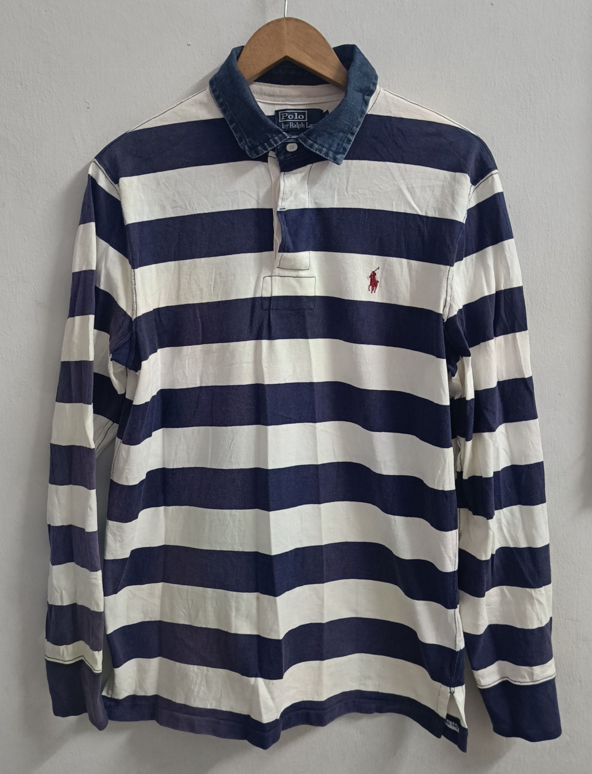 Polo Ralph Lauren 🔥🔥Rare Vintage Polo Ralph Lauren Rugby Sun-Faded L/S Tee Size US L / EU 52-54 / 3 - 1 Thumbnail