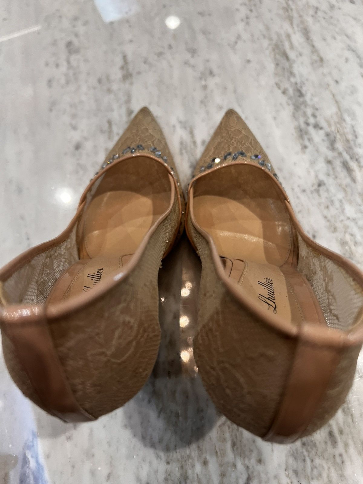Monique Lhuillier Classy lace nude pump Size US 6.5 / IT 36.5 - 18 Thumbnail