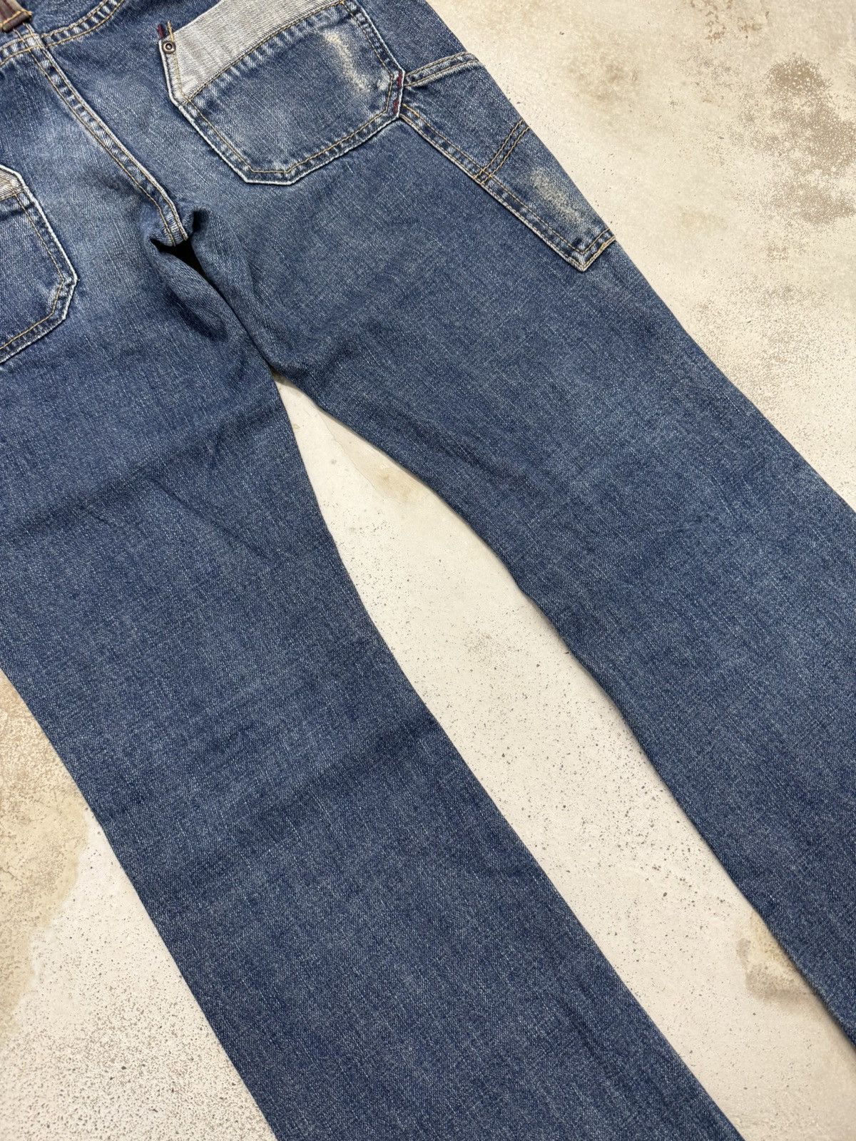 Japanese Brand Back Number Flare Carpenter Whisker Denim Pants Size US 31 - 12 Thumbnail