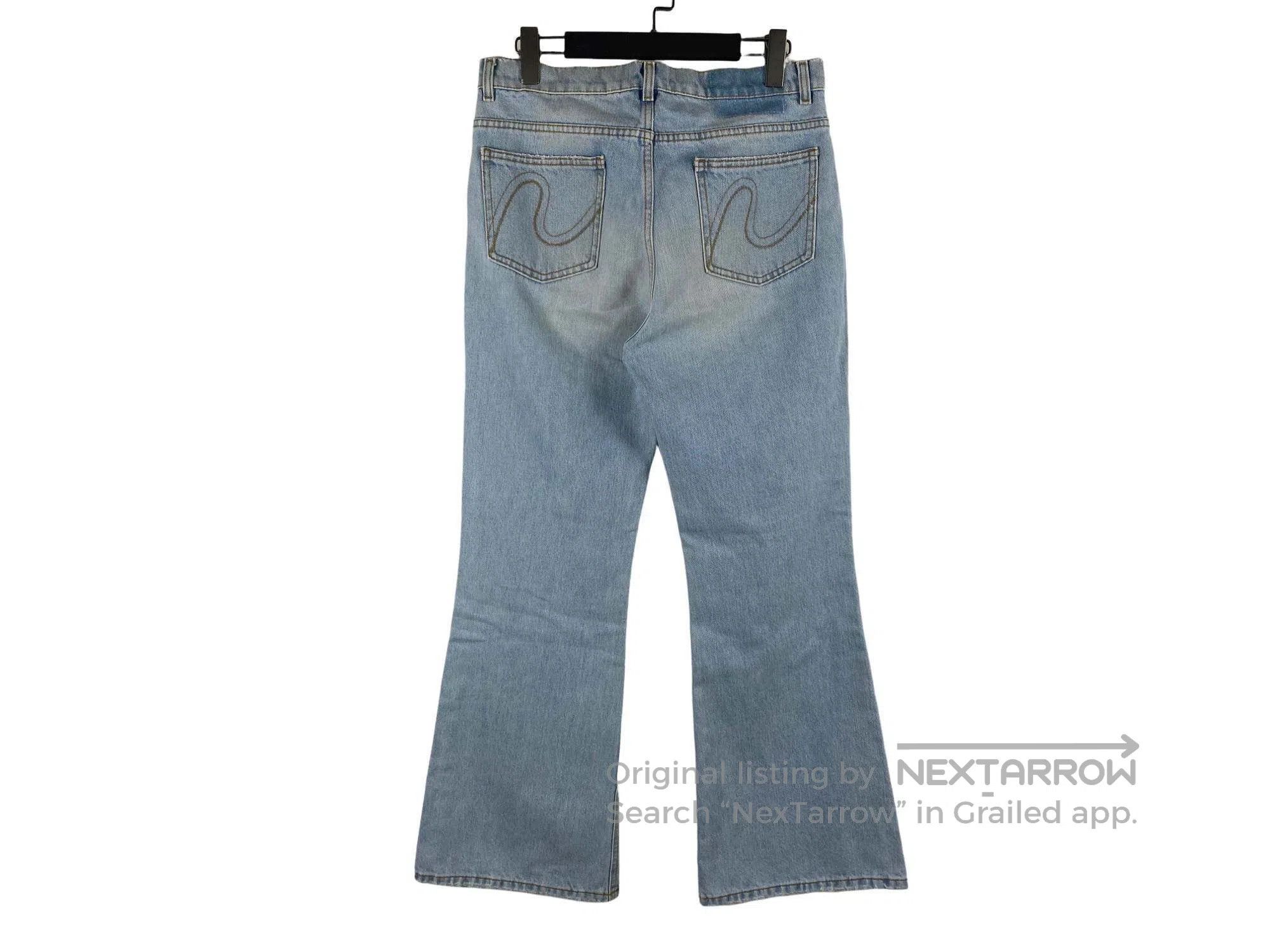 ERL ERL size M Light Wash Destroyed Flare Denim Pants Size US 28 / EU 44 - 2 Thumbnail