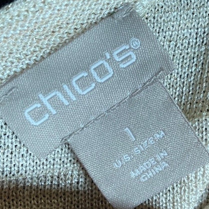 Vintage Chicos Womens Sweater Cream Double V Neck 3/4 Sleeve Casual Wear M Size M / US 6-8 / IT 42-44 - 6 Thumbnail