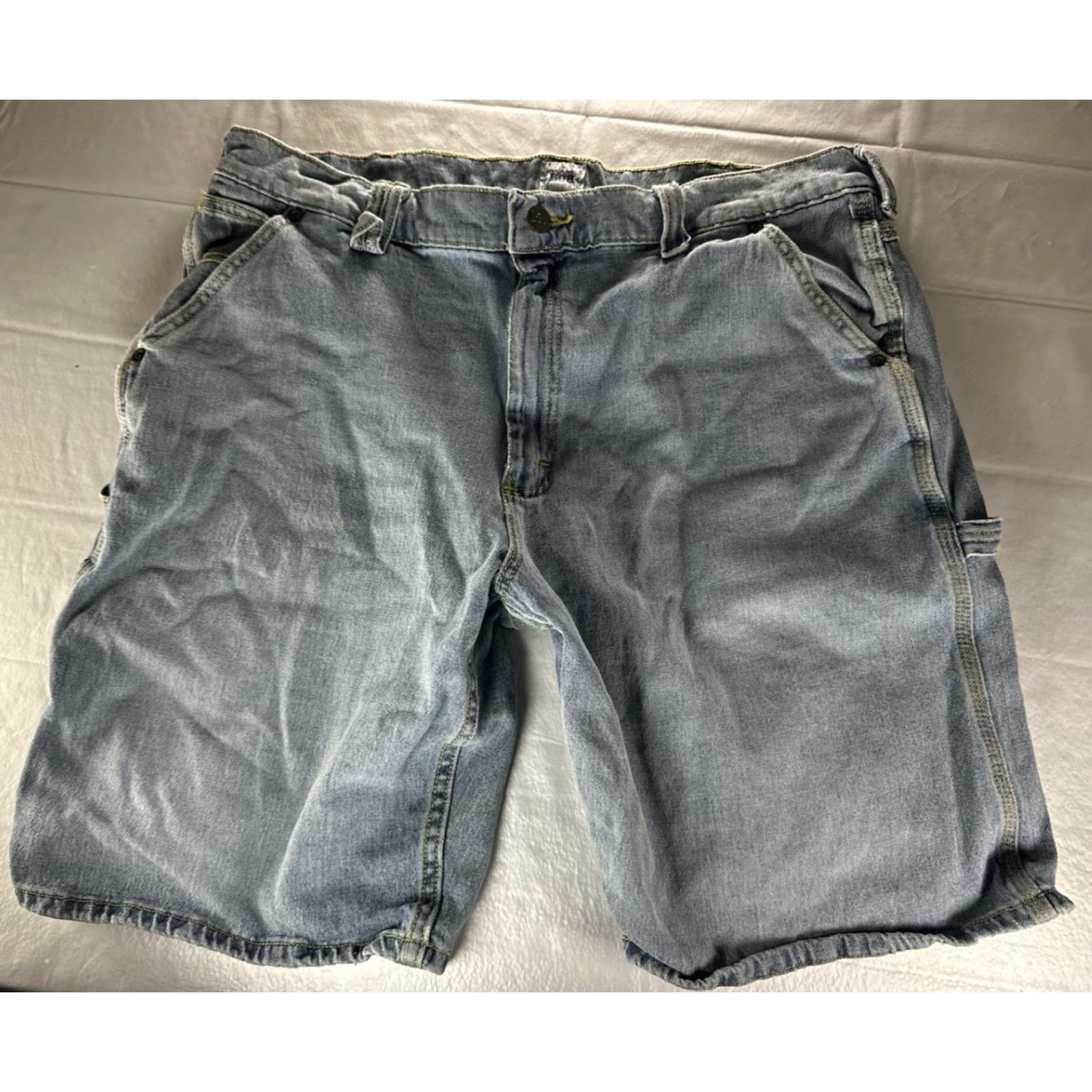 Lee VTG Lee Work Dungarees Mens Carpenter Shorts Size 38 Blue Denim Size US 38 / EU 54 - 2 Thumbnail