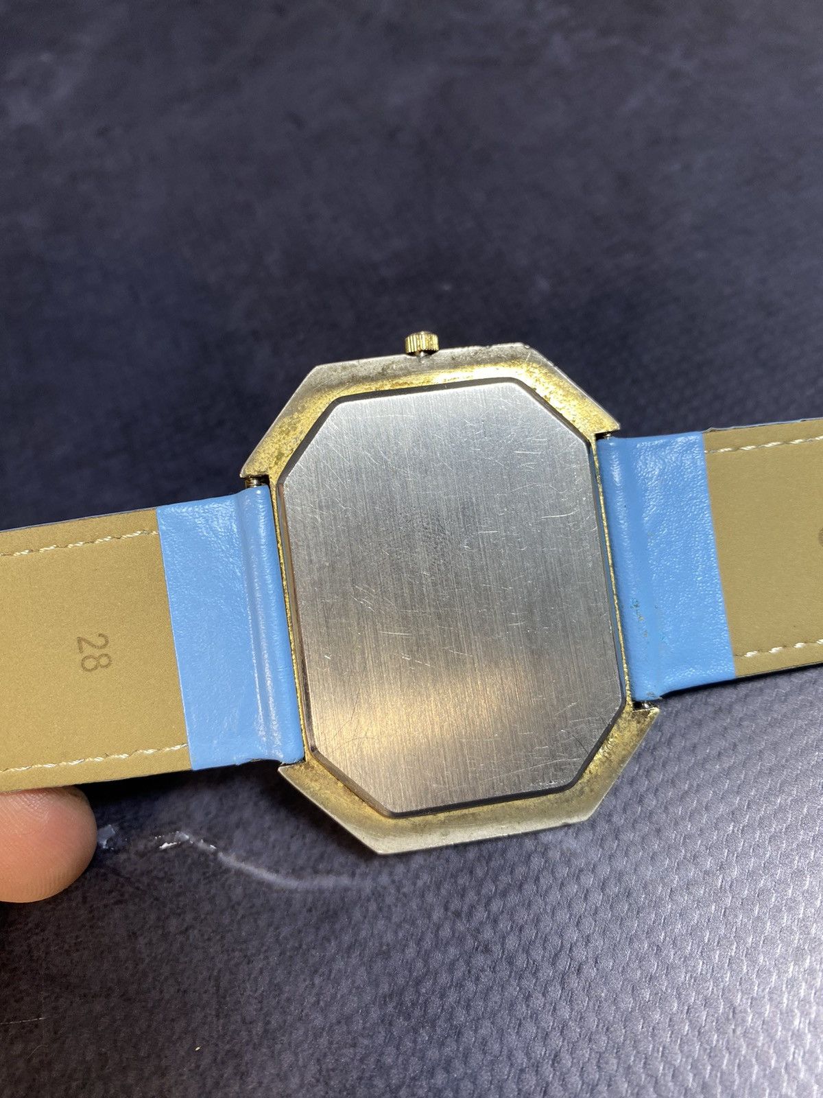 Vintage Octagonal Watch with Roman Numerals Japanese brand