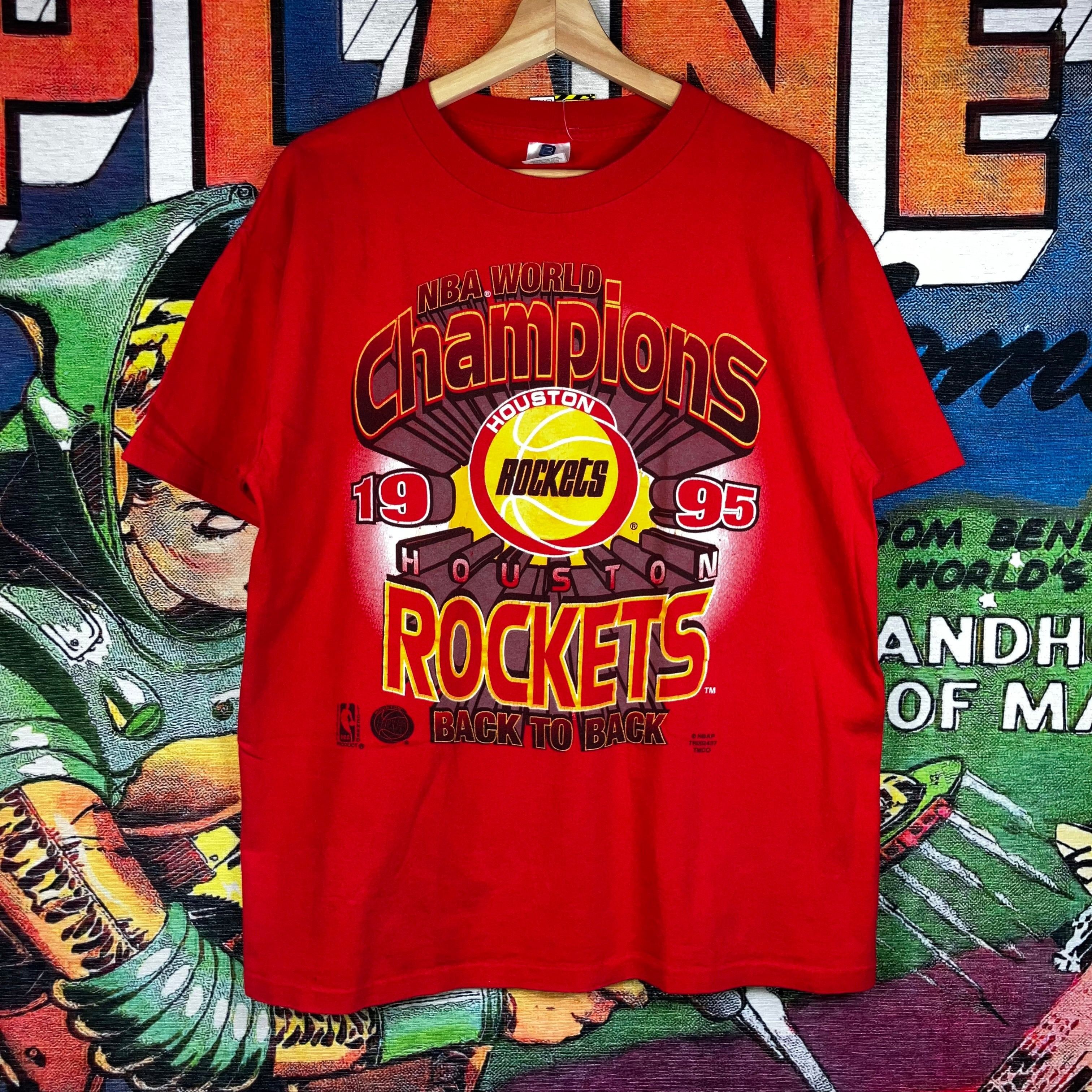 NBA × Vintage Vintage 90s 1995 Houston Rockets Back To Back Champions Tee Size US L / EU 52-54 / 3 - 1 Thumbnail