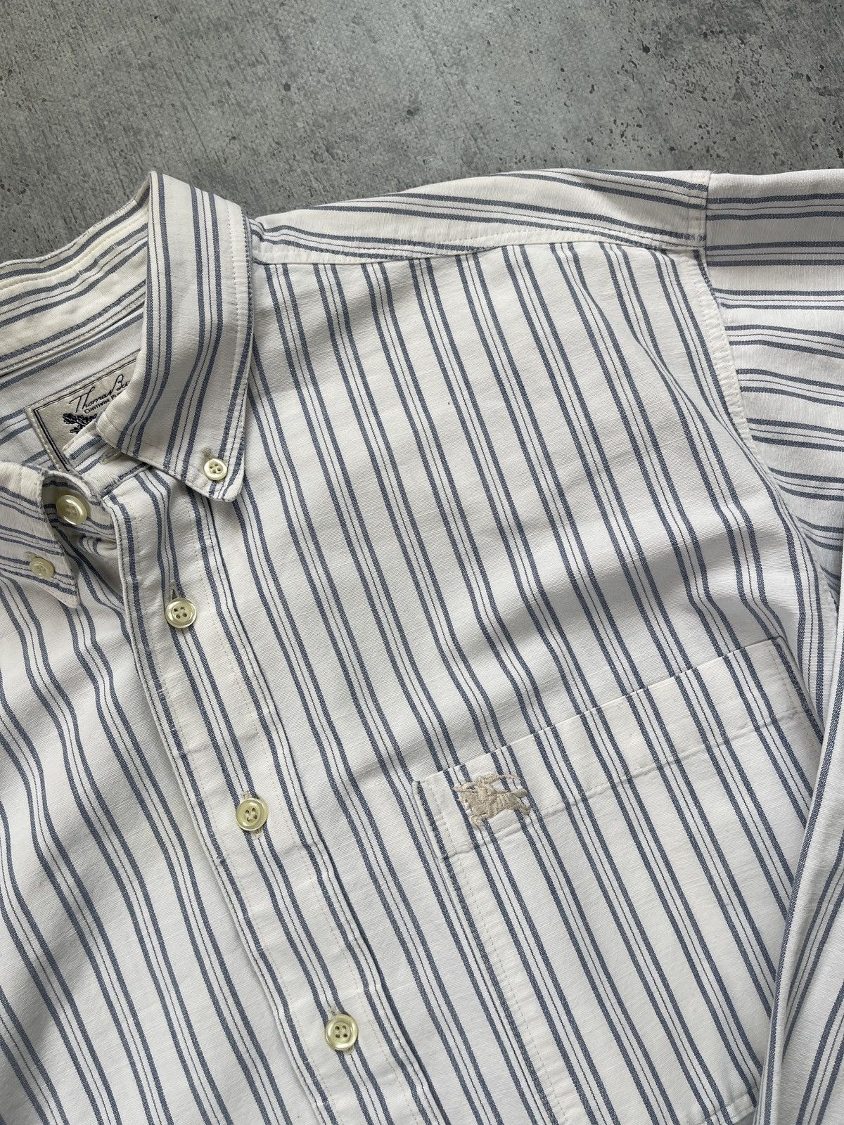 Burberry THOMAS BURBERRY Long Sleeve Striped Shirt Size US XL / EU 56 / 4 - 6 Thumbnail