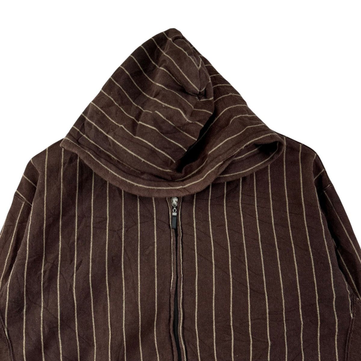 Dickies Vintage Dickies Japan Brown Pinstripe Full Zip Hoodie Size US L / EU 52-54 / 3 - 2 Thumbnail