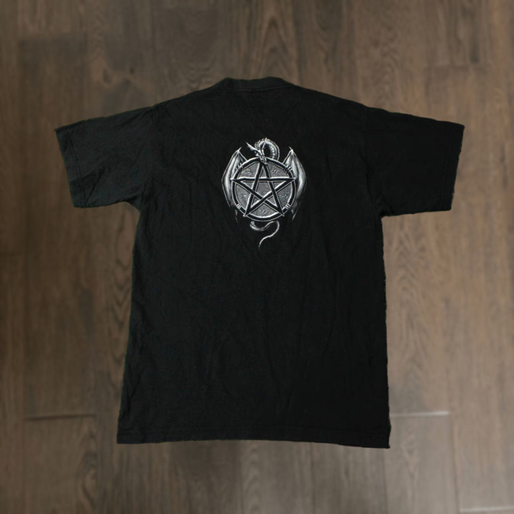 Vintage GRIM REAPER SHIRT Men XS? -> GRIM REAPER Shirt Adult M Black 100% Cotton Spiral Print Grim Reaper on the throne 2010s Vintage No Size US M / EU 48-50 / 2 - 1 Thumbnail