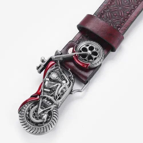 Designer Motorcycle Vintage Belt Riveted Belts Menswear Accessories Size ONE SIZE - 1 Thumbnail