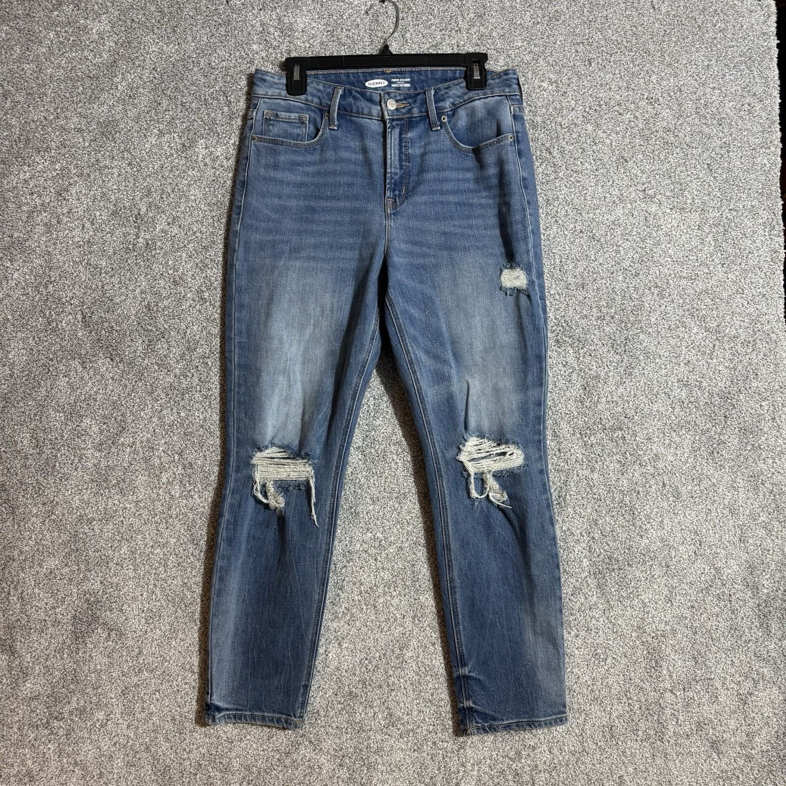 Old Navy Old Navy Jeans Womens 10 Power Straight Distressed Grunge Size 32" / US 10 / IT 46 - 1 Thumbnail