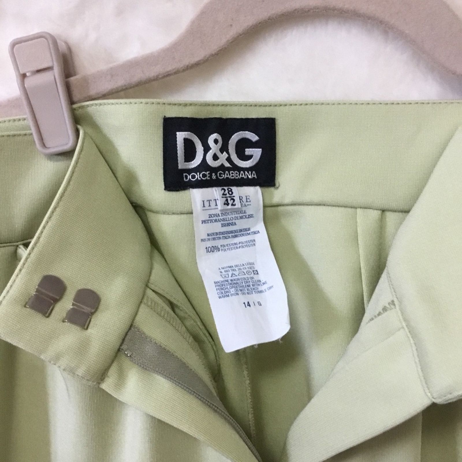 Dolce & Gabbana D&G Lime-Green High-Waisted Trousers Size 28" / US 6 / IT 42 - 4 Thumbnail