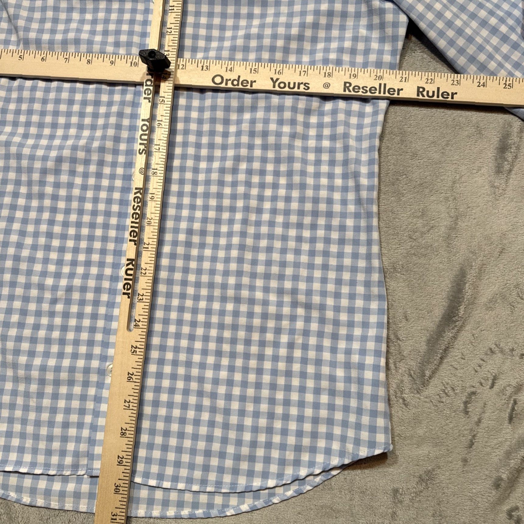 Mizzen+Main Mizzen+Main Shirt Mens Large Blue Gingham Leeward Trim Fit Stretch Business Size US L / EU 52-54 / 3 - 5 Thumbnail