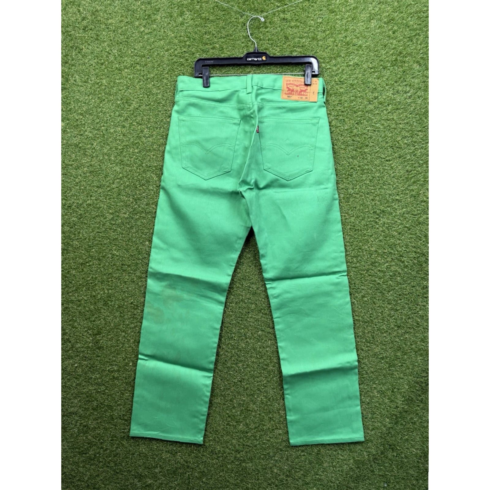 Levi's Levi's 501 Jeans Mens 32x30 Green Straight Leg Denim Pants 100% Cotton Regular Fit Size US 32 / EU 48 - 2 Thumbnail
