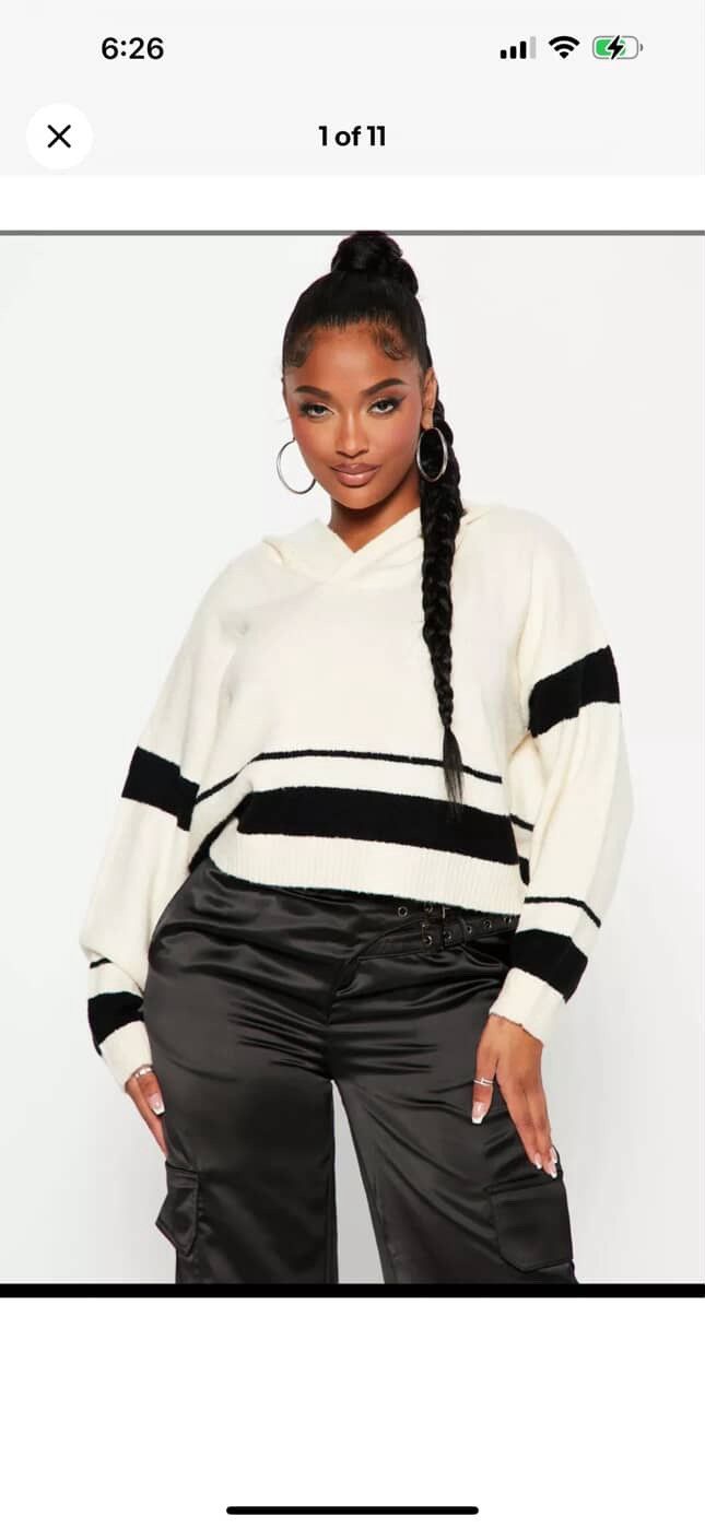 Other Ashley Stewart Ivory/combo Hooded Women’s Sweater NWT Size XXL / US 16-18 / IT 52-54 - 1 Thumbnail