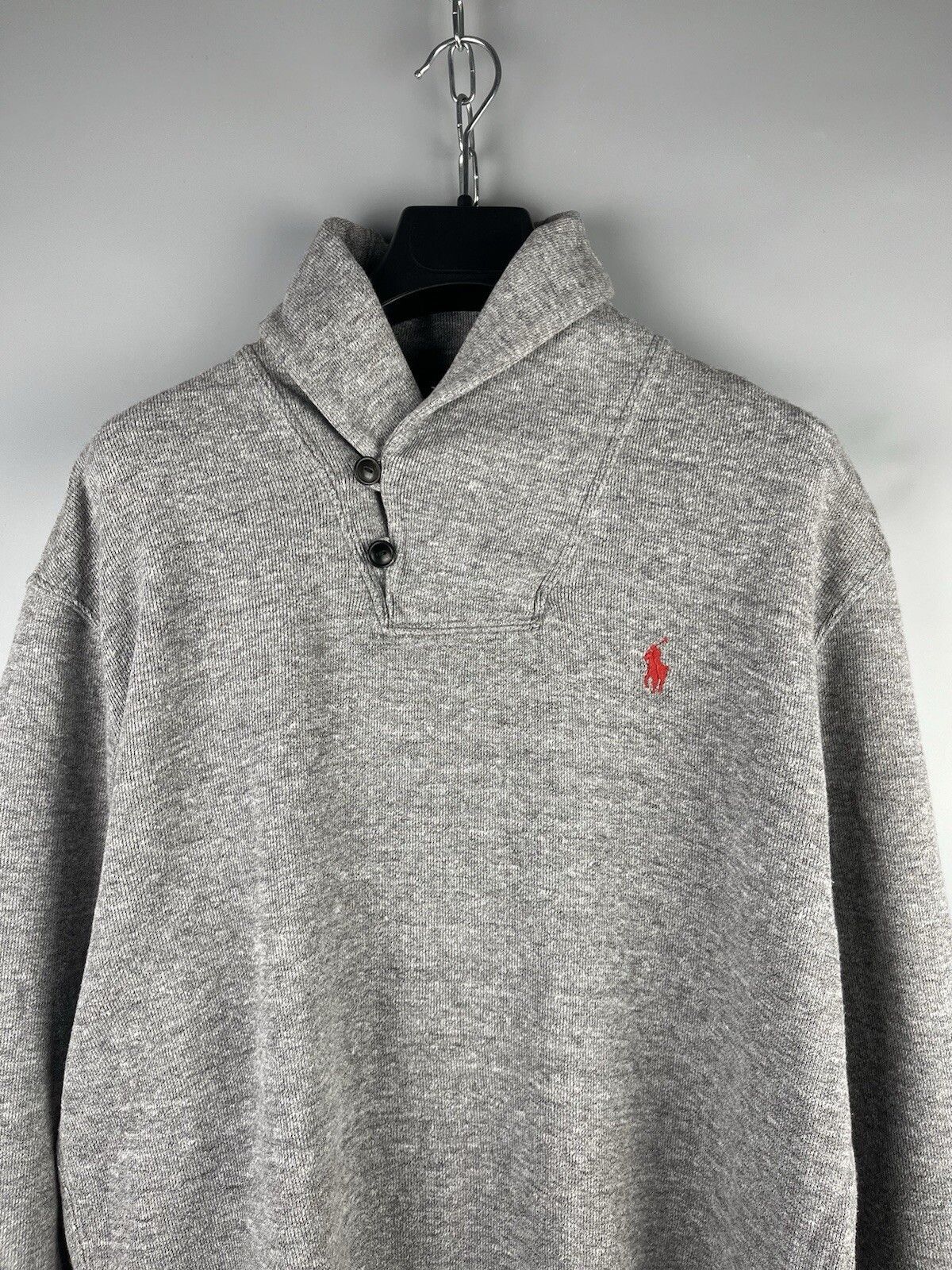 Polo Ralph Lauren Polo Ralph Lauren Shawl Neck Gray Pullover Sweater Size US M / EU 48-50 / 2 - 3 Thumbnail
