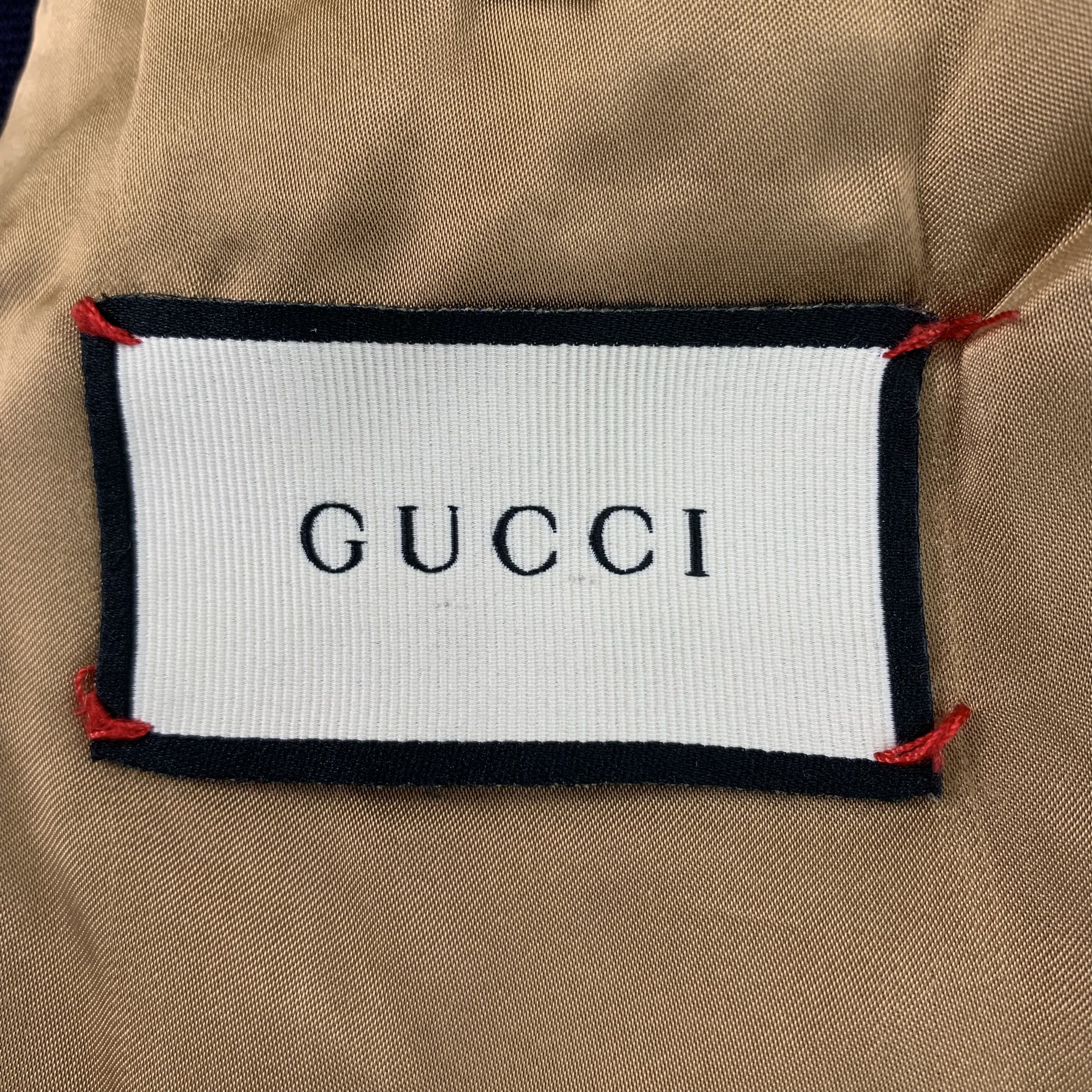 Gucci Gucci Embroidered Wool Zip Jacket with Stand Collar (Size L) Size L / US 10 / IT 46 - 2 Thumbnail
