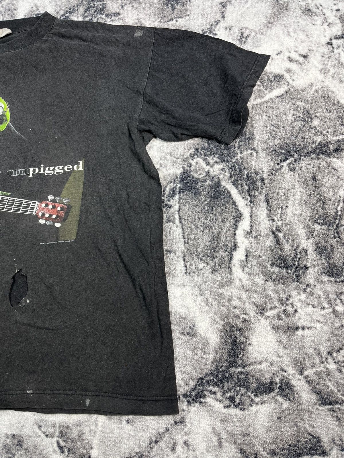 Band Tees Kermit The Frog Unplugged Tee Distressed Faded Black XXL Size US XXL / EU 58 / 5 - 3 Thumbnail