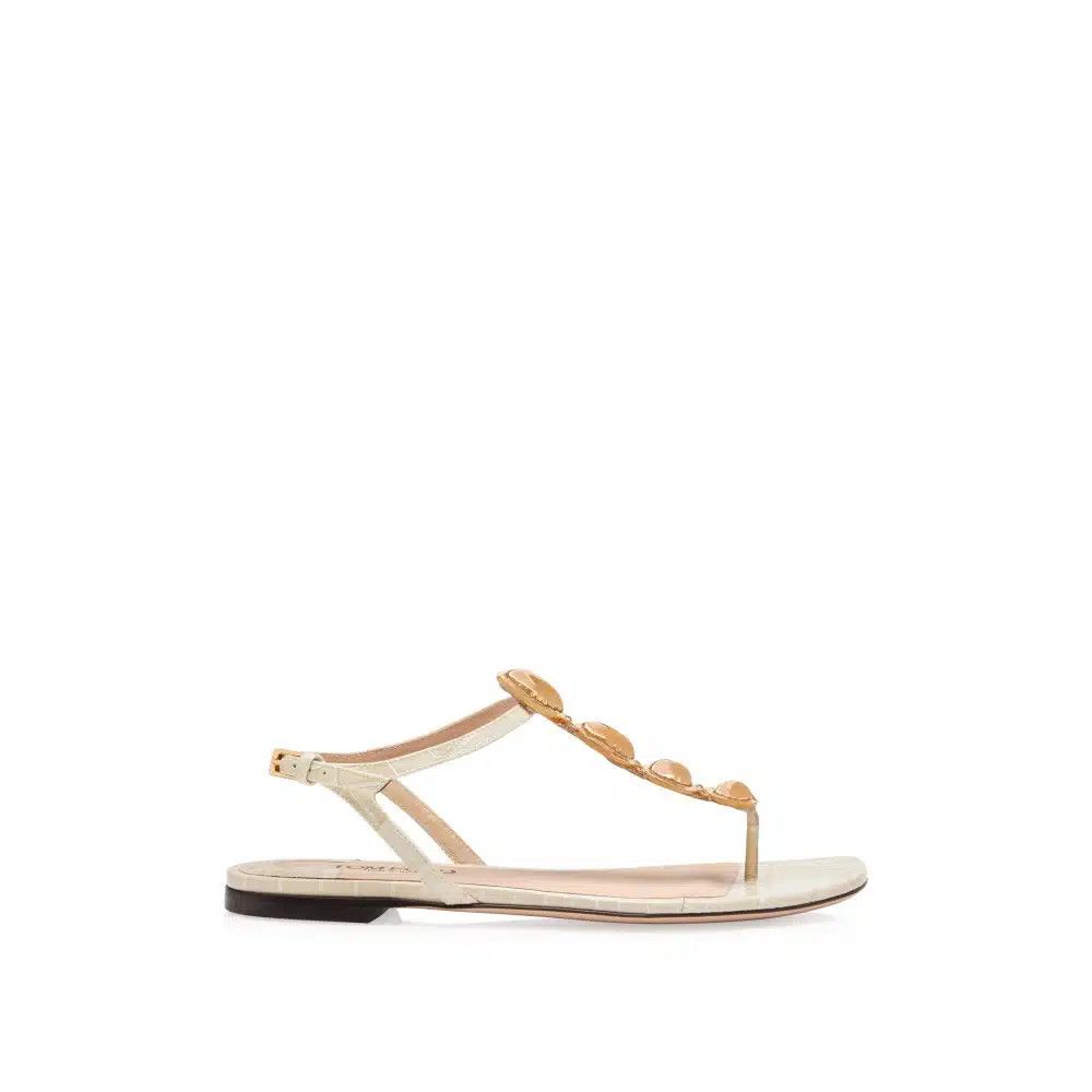 Tom Ford o1loc1c0925 W3446 Titan Flat Sandals in Beige Size US 9.5 / IT 39.5 - 1 Thumbnail