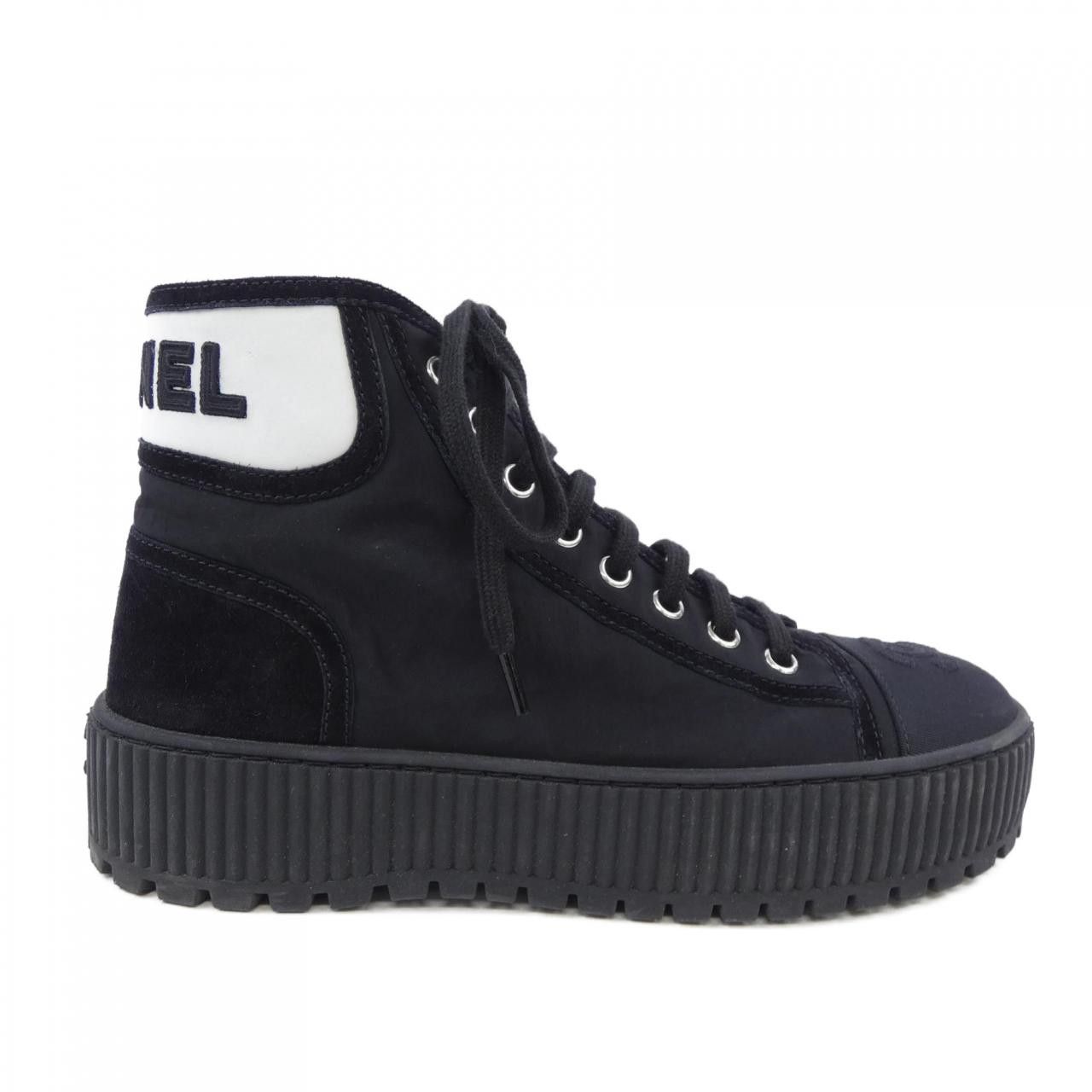 Chanel Chanel LACE UP Fabric Suede Kidskin Sneaker Suede Shoes G38091Y55624 DUTY FREE for USA