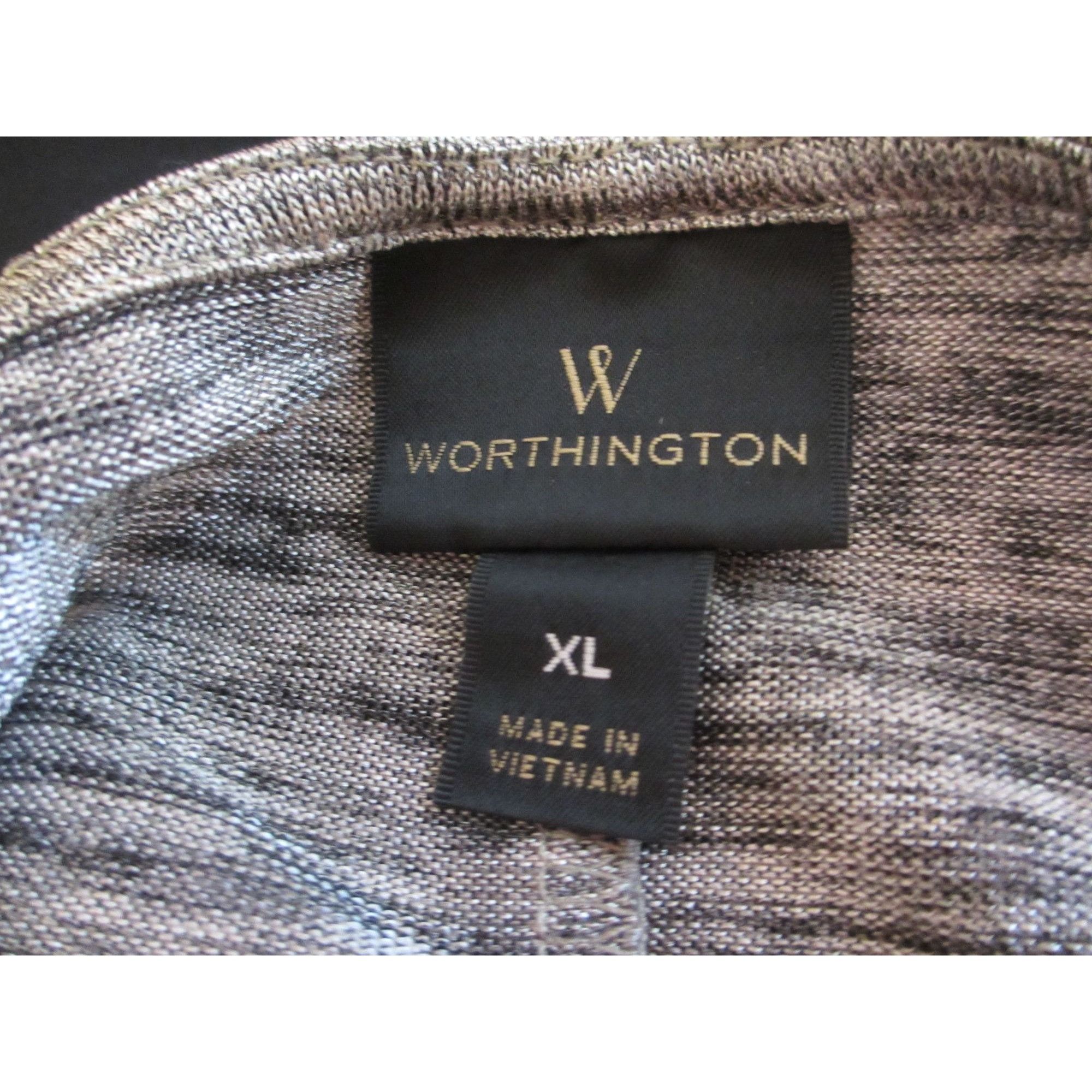Worthington Worthington Womens Metallic Heather Gray Lightweight 3/4 Sle Size XL / US 12-14 / IT 48-50 - 5 Thumbnail